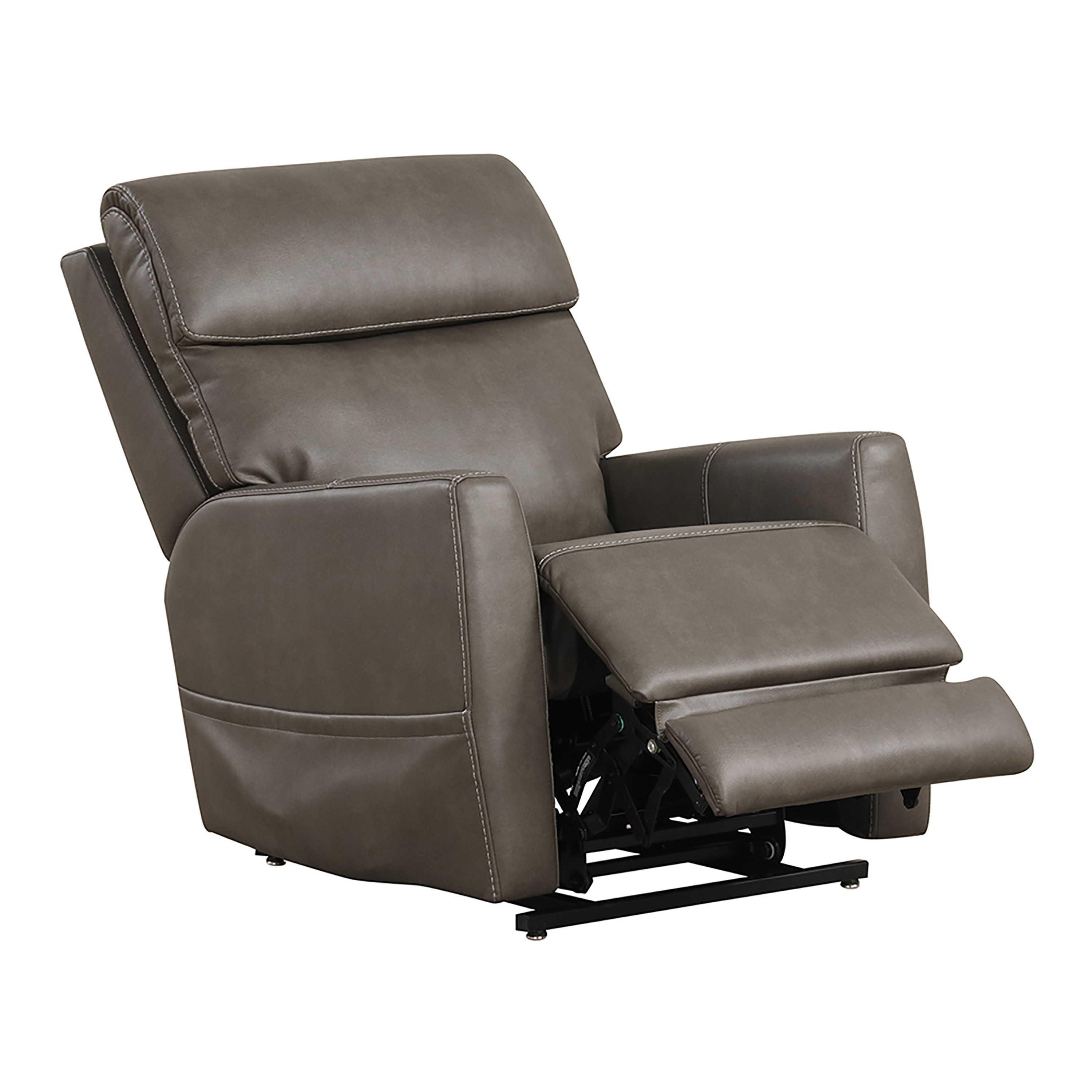Gray Faux Leather Lift Recliner with USB Charging
