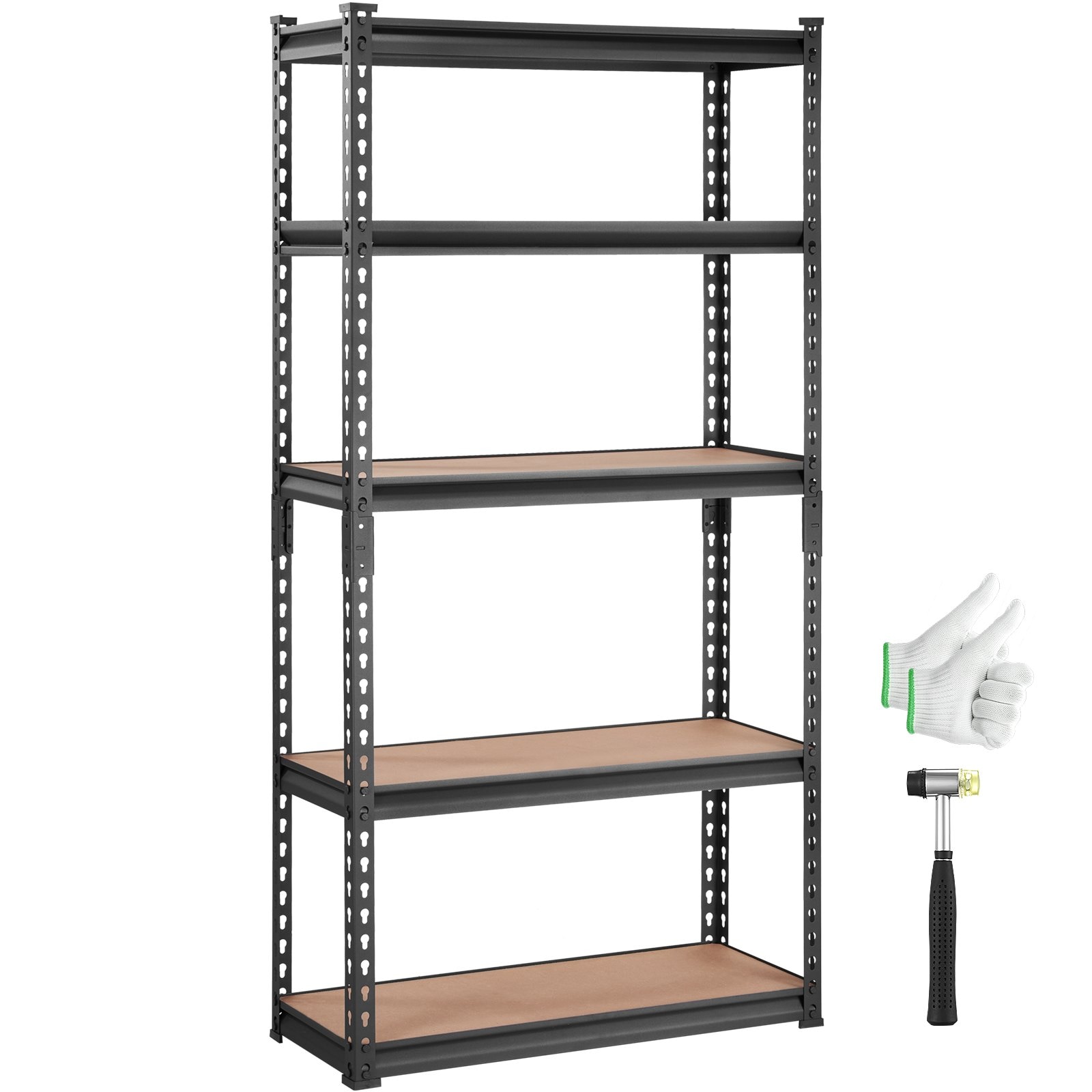 Mecale 30-in W x 12-in D x 60-in H 5-Tier Adjustable Freestanding Metal Shelving Unit with 2000-lb Total Capacity