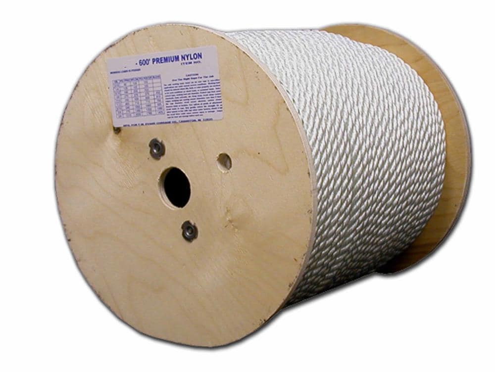 T.W. Evans Cordage 0.625-in x 600-ft Twisted Nylon Rope (By-the-Roll) in  the Rope (By-the-Roll) department at