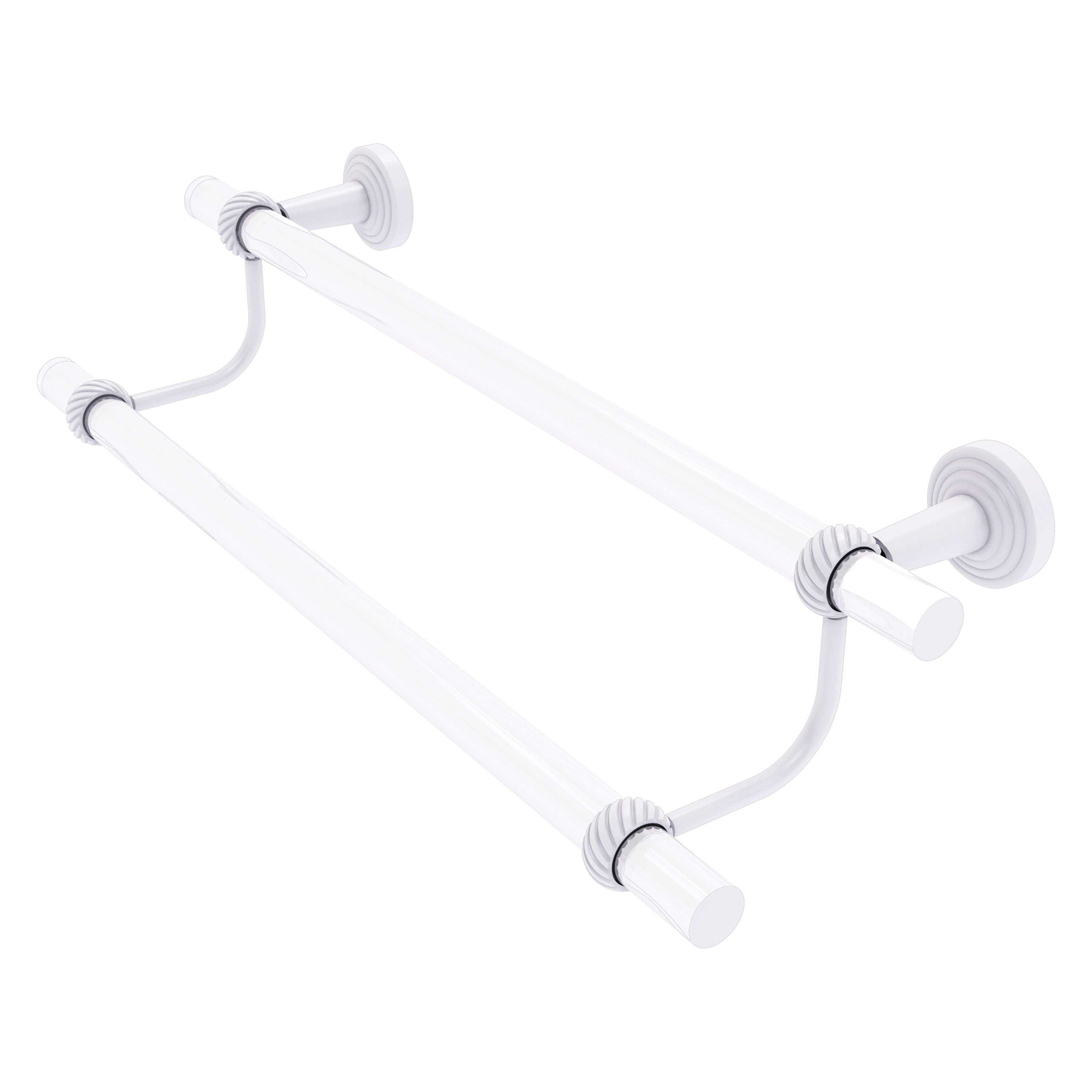 Allied Brass PB-72T-30-WHM Pacific Beach 30-in double Matte White Wall mount Double Towel Bar