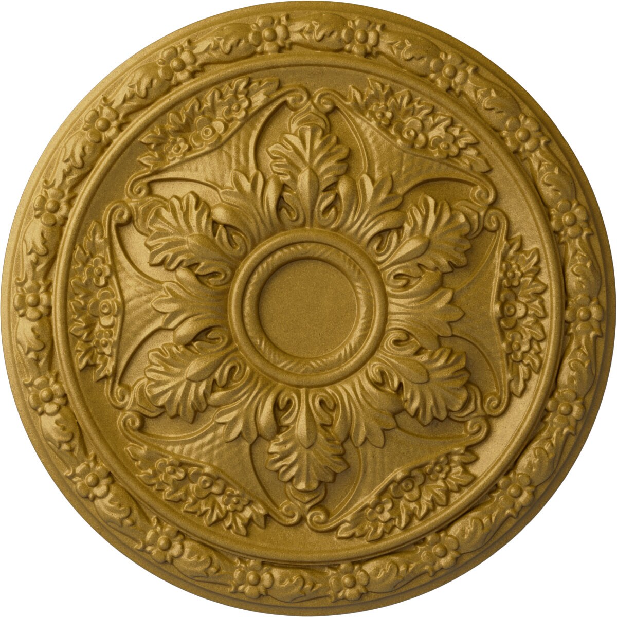 Ekena Millwork CM20BLPGS Baile 20-in W x 20-in L Painted Pharaohs Gold Polyurethane Whole Ceiling Medallion