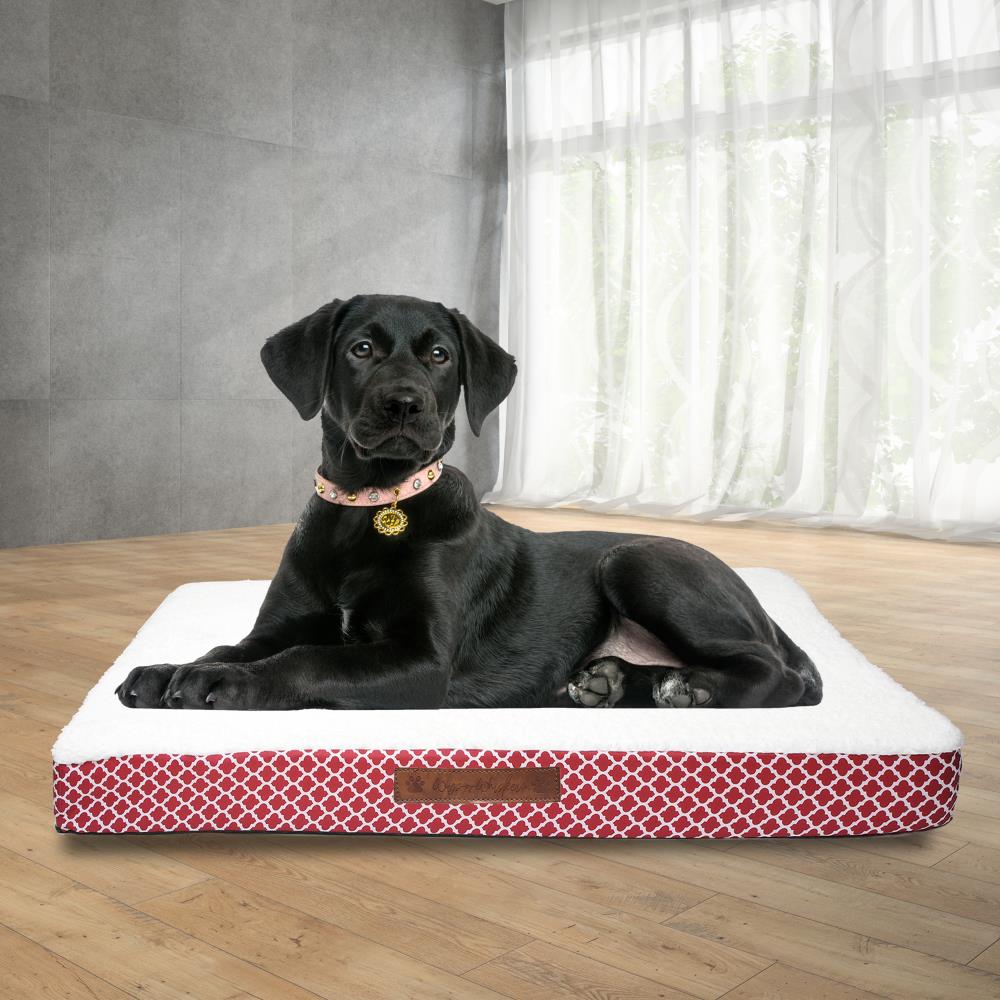 Duck River Textile CEHGT=12 /15931 Rectangular Garnet Polyester Orthopedic Dog Bed (Medium)