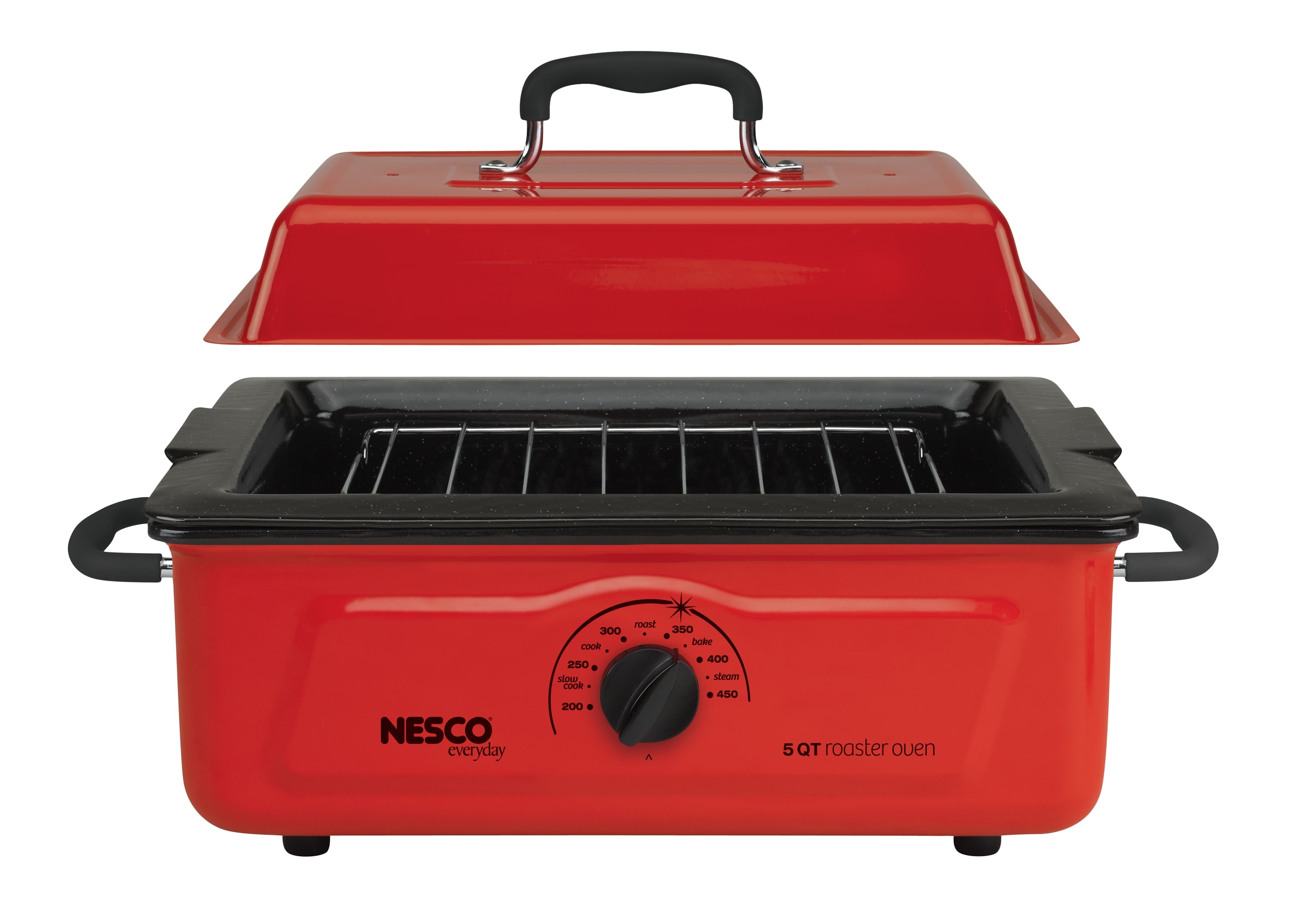 Nesco 23.5-Quart Chrome Programmable Round Steel Roaster Oven with Glass  Lid in the Roaster Ovens department at