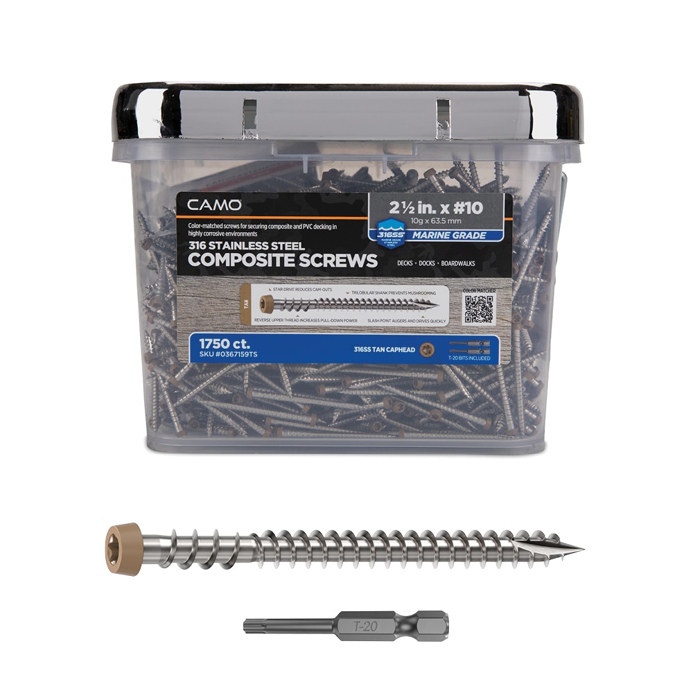 CAMO 0367159TS #10 x 2-1/2-in Composite Deck Screws ( 1750 -Per Box )