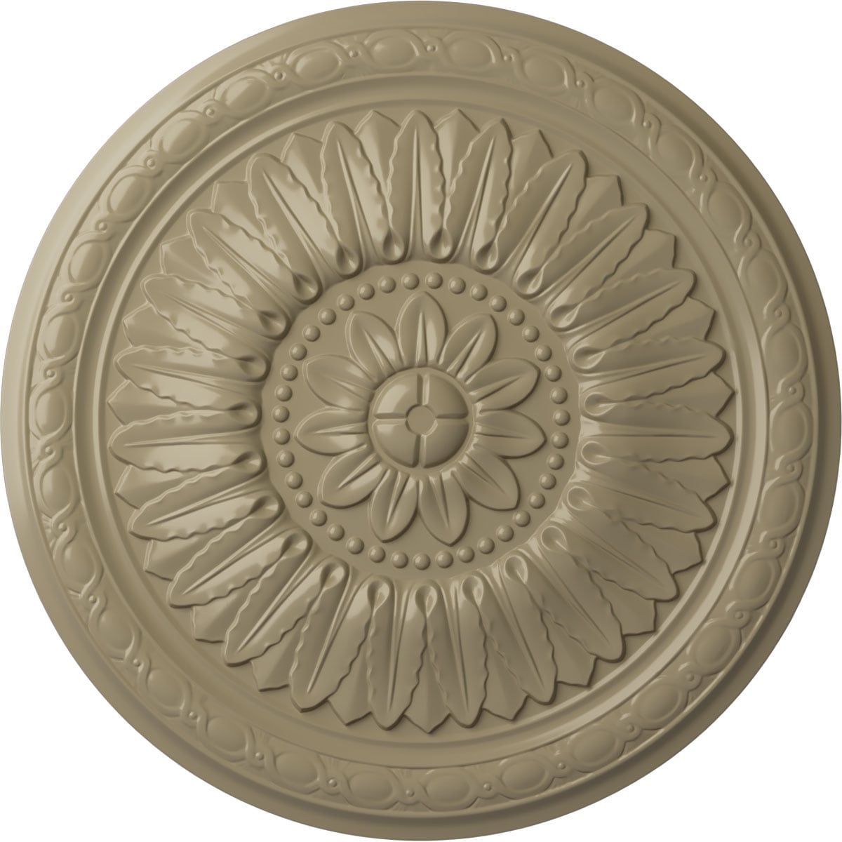 Ekena Millwork CM24TEGDF Temple 24-in W x 24-in L Painted Gobi Desert Polyurethane Whole Ceiling Medallion