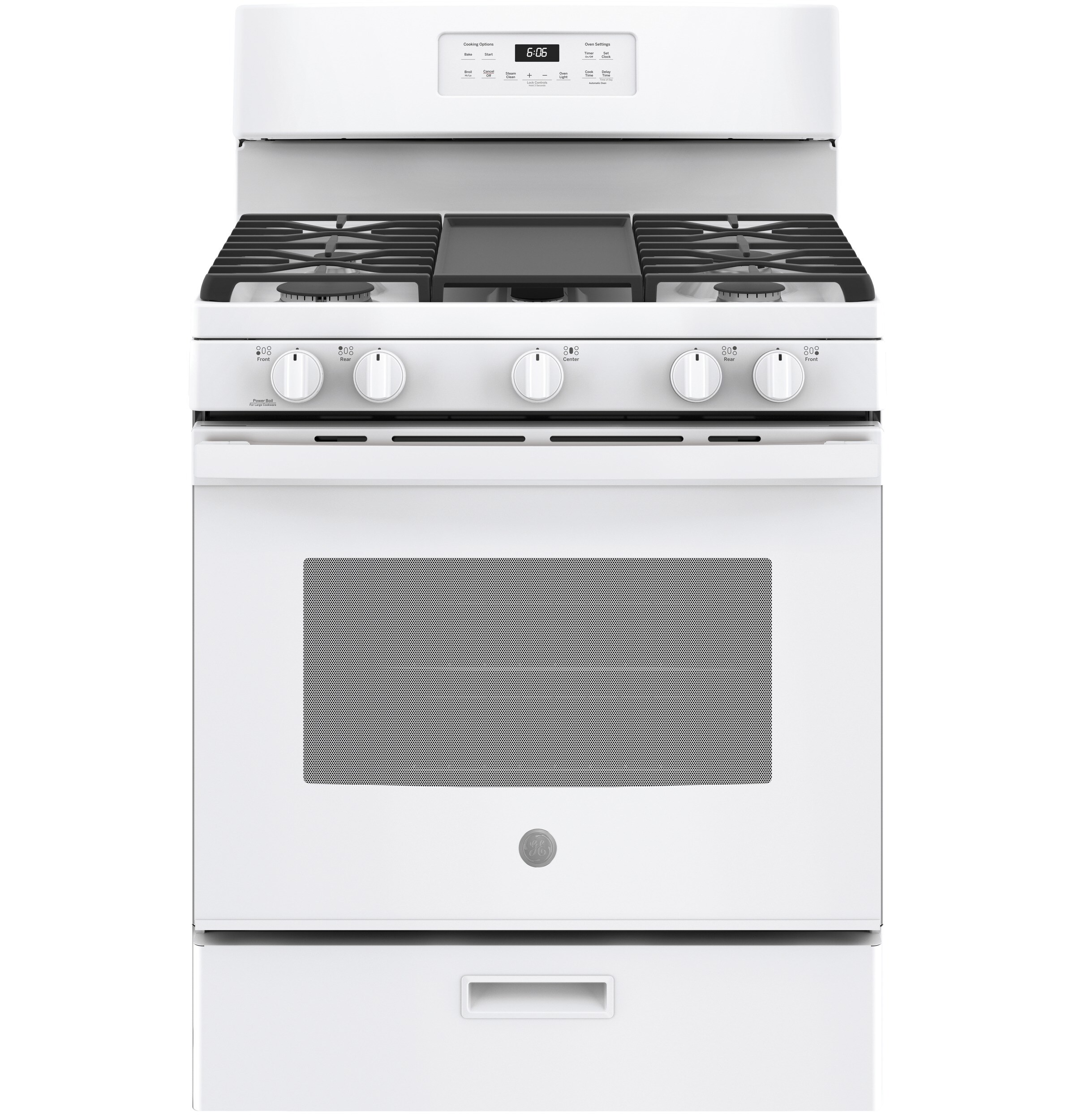 GE 30-in 5 Burners 5-cu ft Freestanding Natural Gas Range (White)