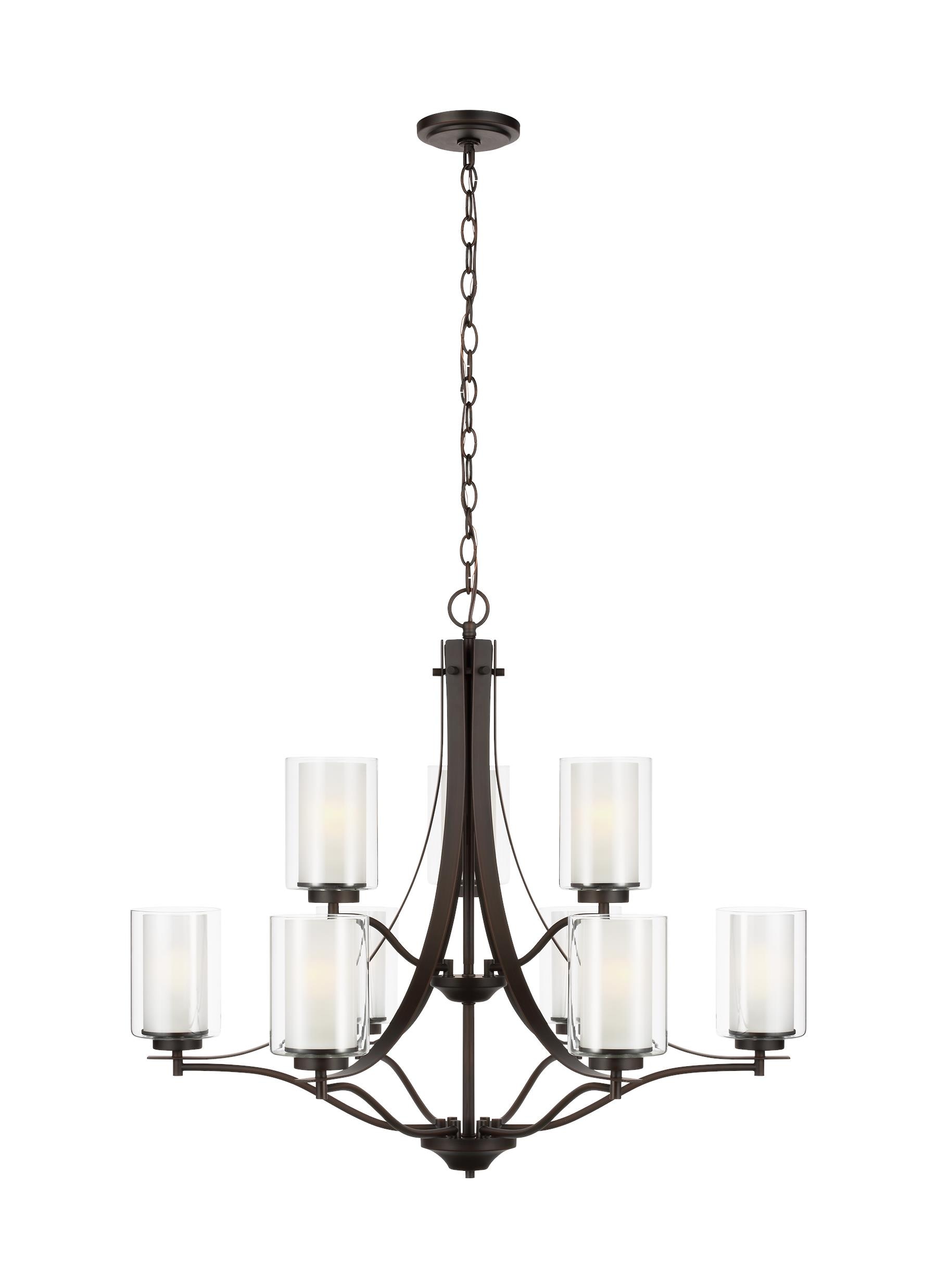 Generation Lighting 3137309-710 Elmwood Park 9 -Light Bronze Traditional For Use in Bathrooms, Bedrooms, Dining Rooms, Foyers, Kitchens, Living Rooms Chandelier