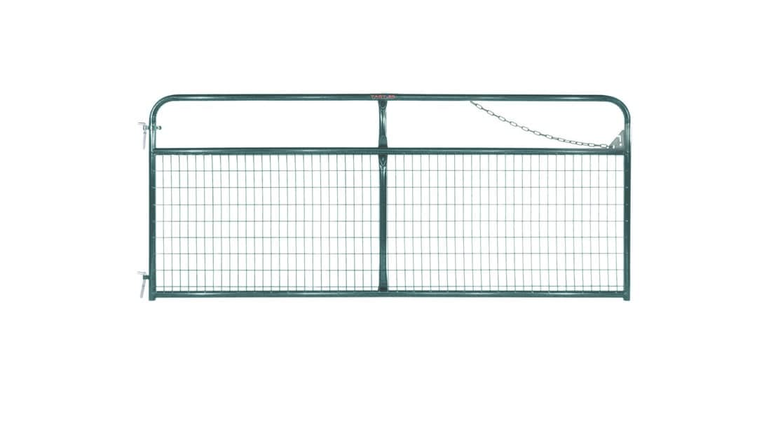 Tarter 4 Ft H X 10 Ft W Green Powder Over E Coat Steel Corral Flat Top Farm Fence Gate In The 0655