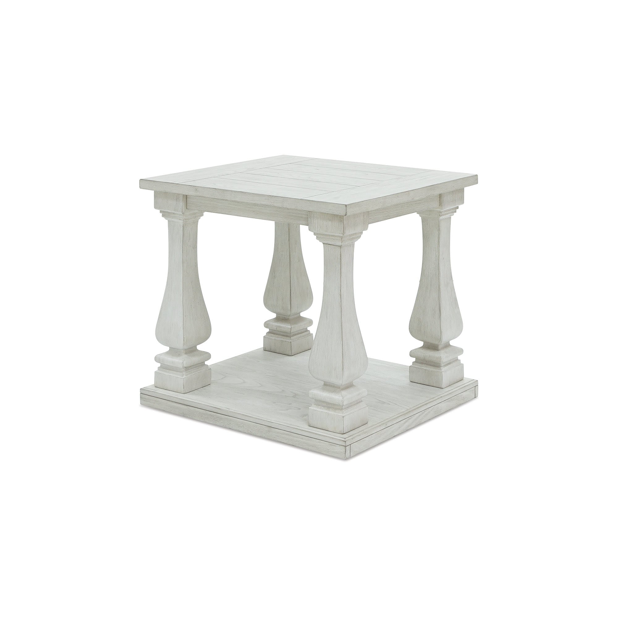 Signature Design by Ashley T747-3 Arlendyne Antique White End Table with Cast Resin Legs and Lower Shelf