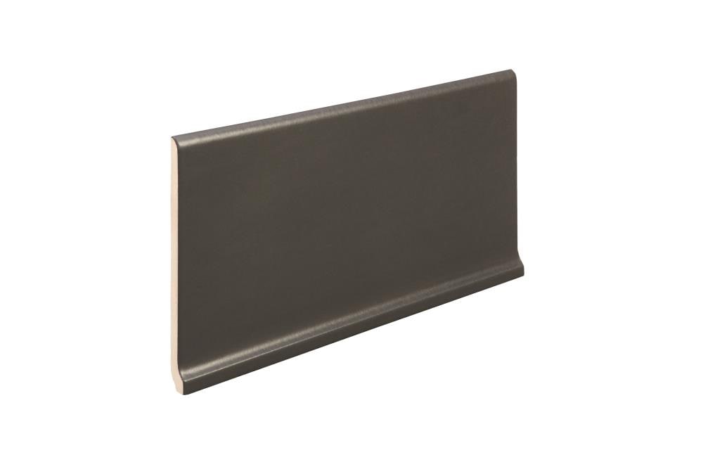 Emser F72PERSBK0612PRCB Perspective Pure Black Porcelain Cove Base Tile (6-in x 12-in)