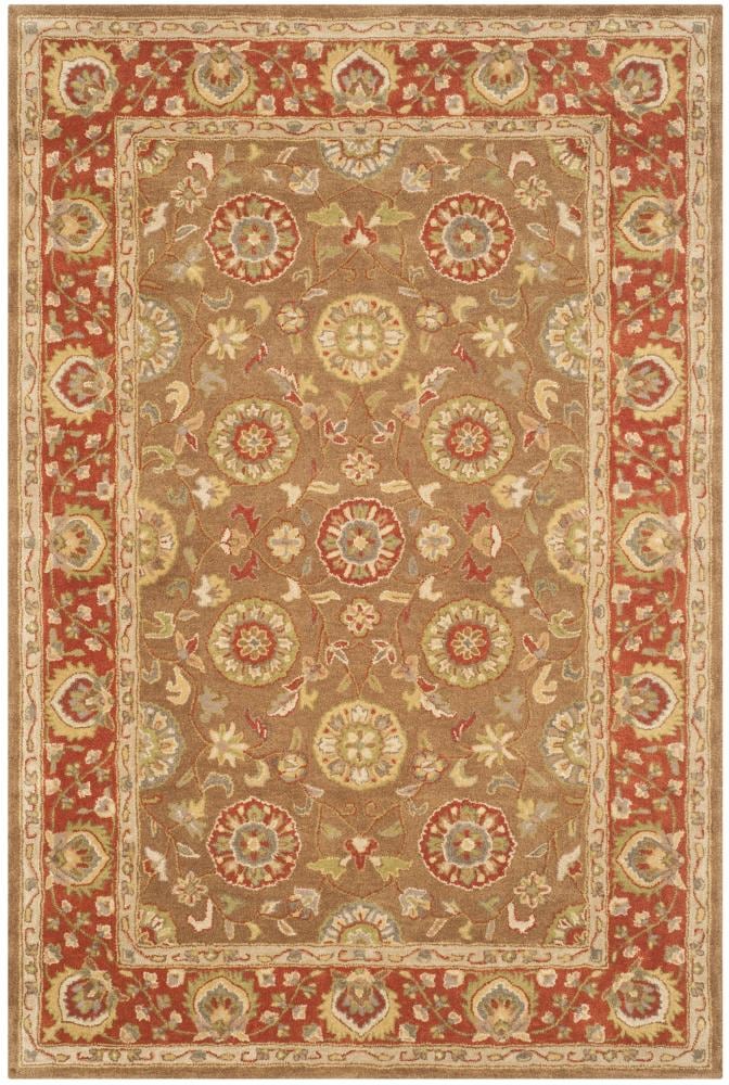 Heritage Beige and Rust Hand-Tufted Wool Area Rug