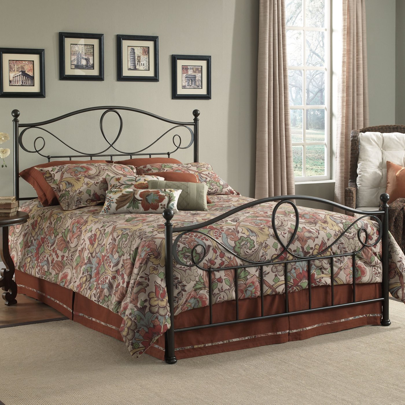 Sylvania French Roast Queen Metal 4-Poster Bed in the Beds department ...