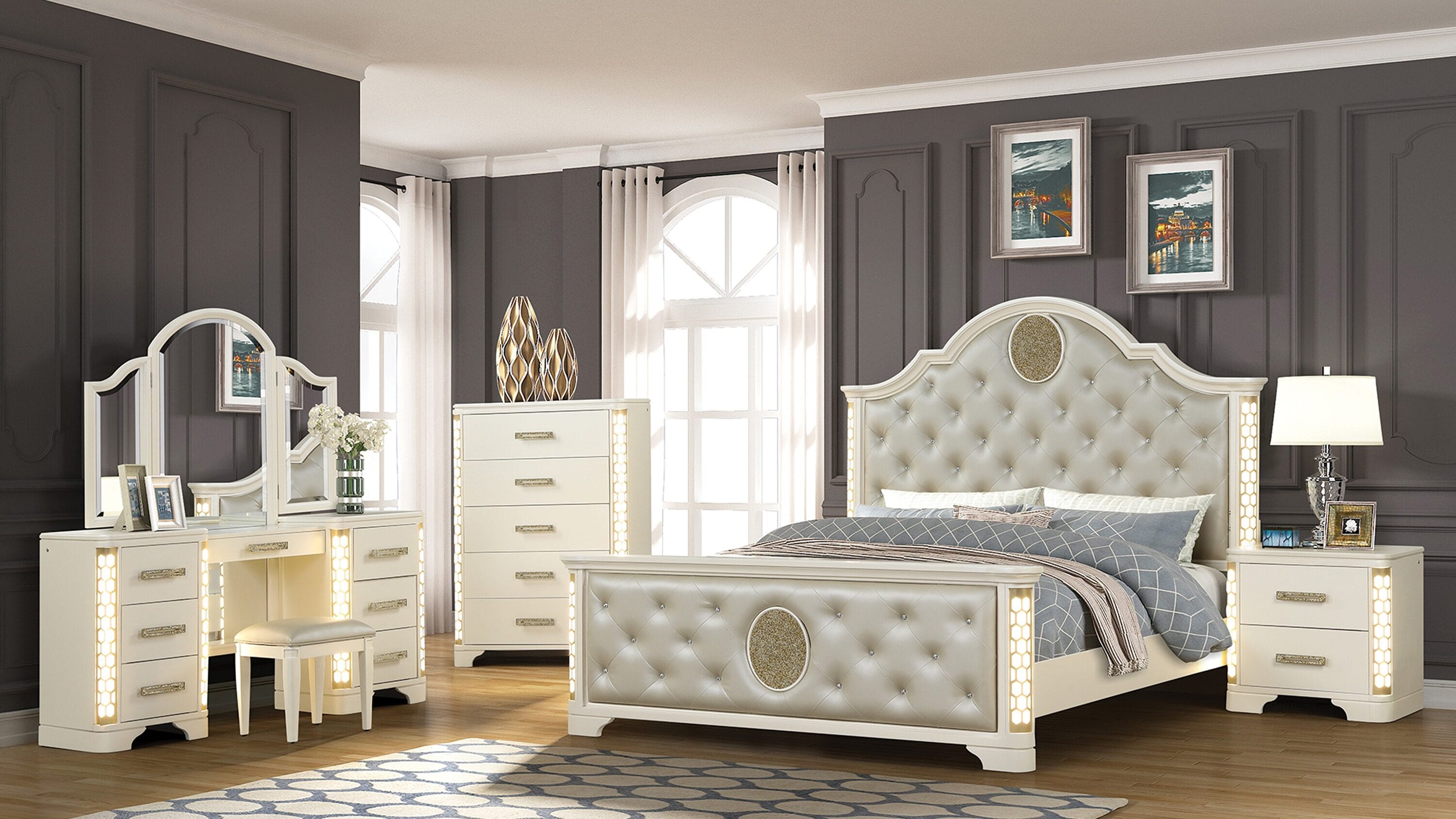 Galaxy 659436027251 Beige Queen Bedroom Set