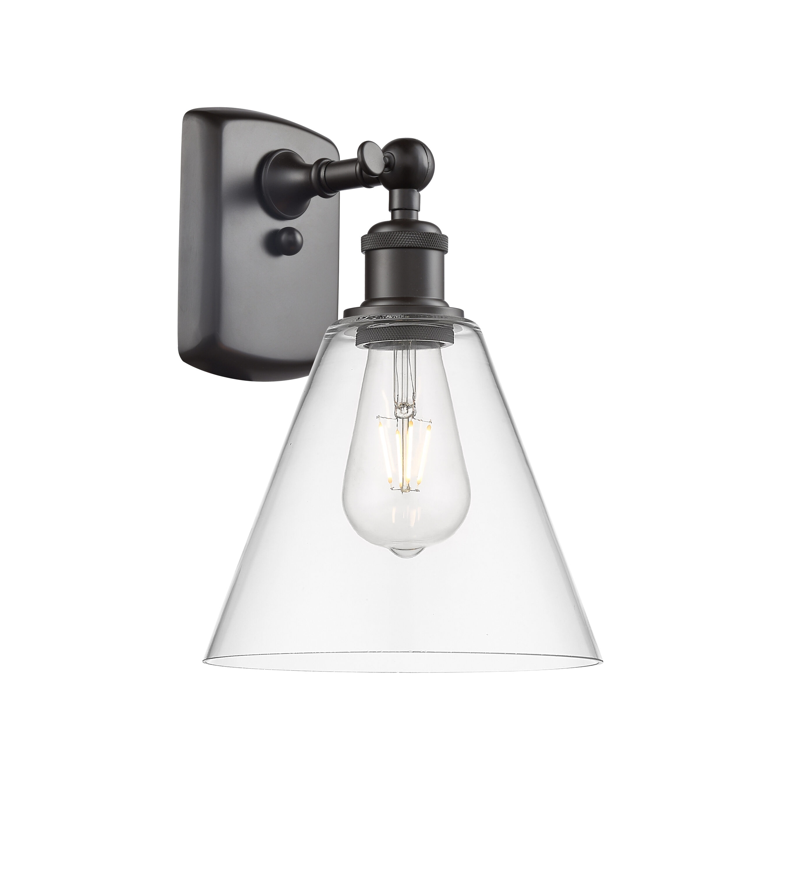 Innovations Lighting 516-1W-OB-GBC-82 Berkshire 8-in W 1 -Light Oil-rubbed Bronze Industrial Wall Sconce