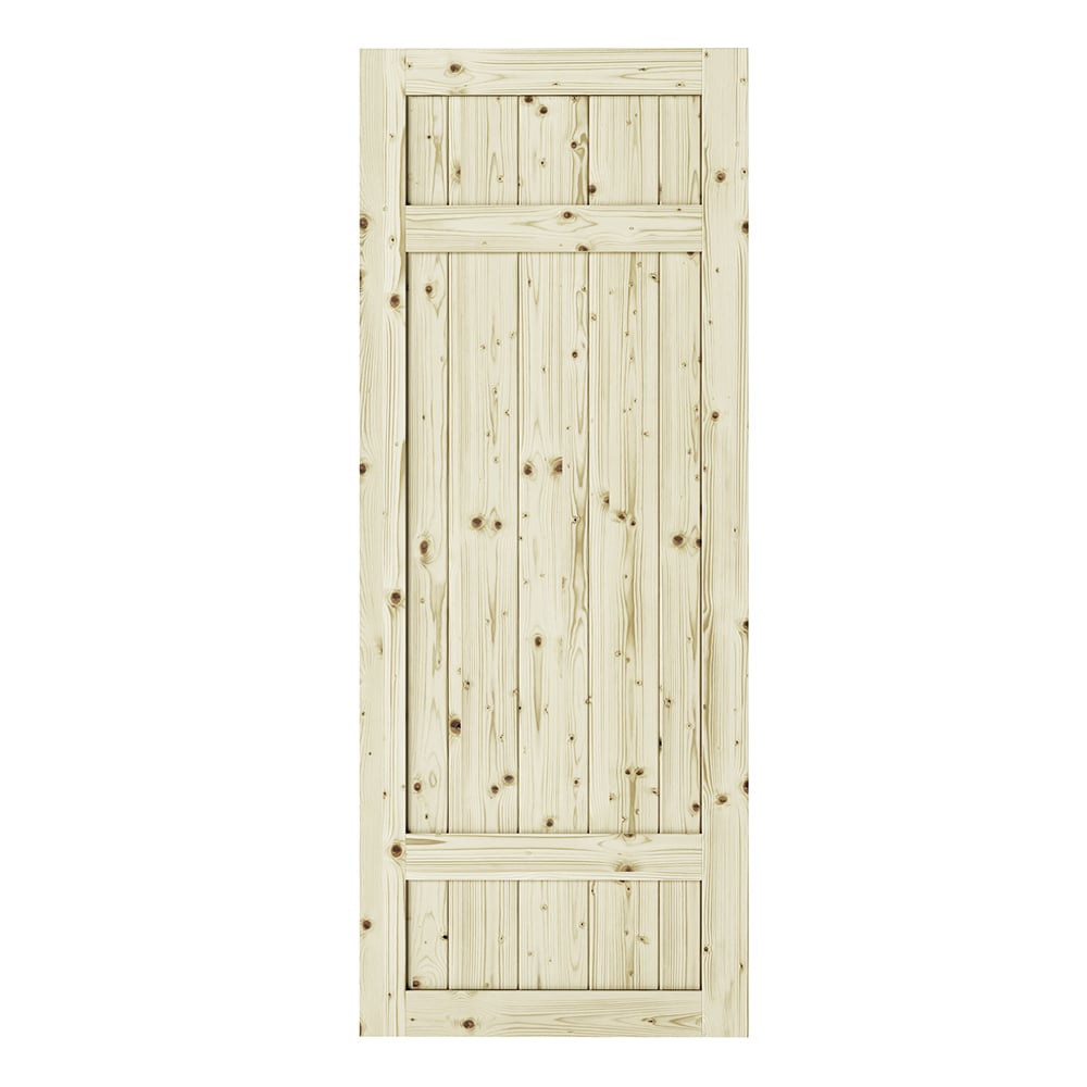 RELIABILT 36-in x 84-in Natural Unfinished Pine Wood Solid Core Barn ...