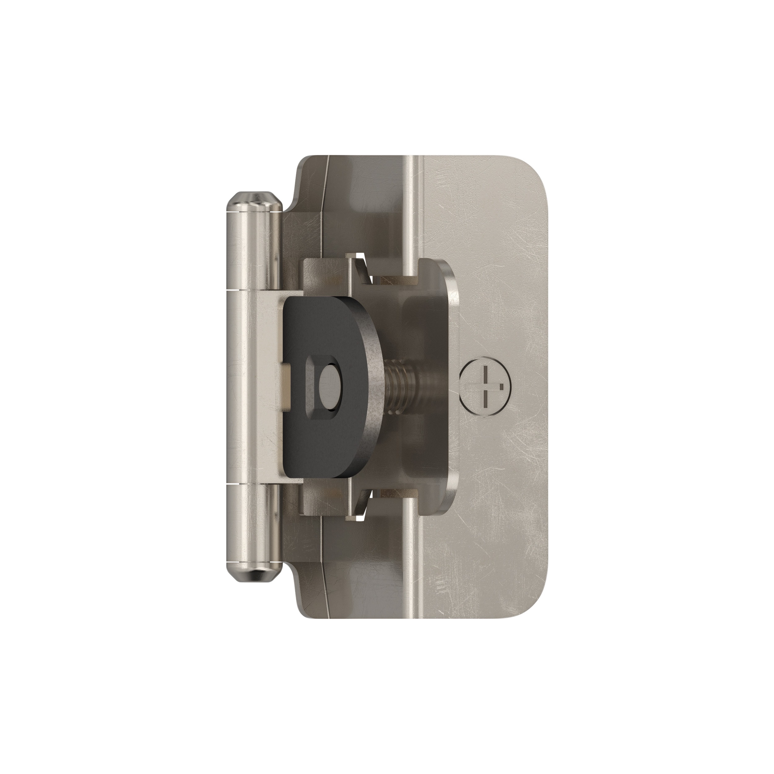 Amerock BPR8704G9 105-Degree 1/2-in Overlay Overlay Surface Self-Closing Sterling Nickel Cabinet Hinge , 1 Pairs ( 2 -Pieces)