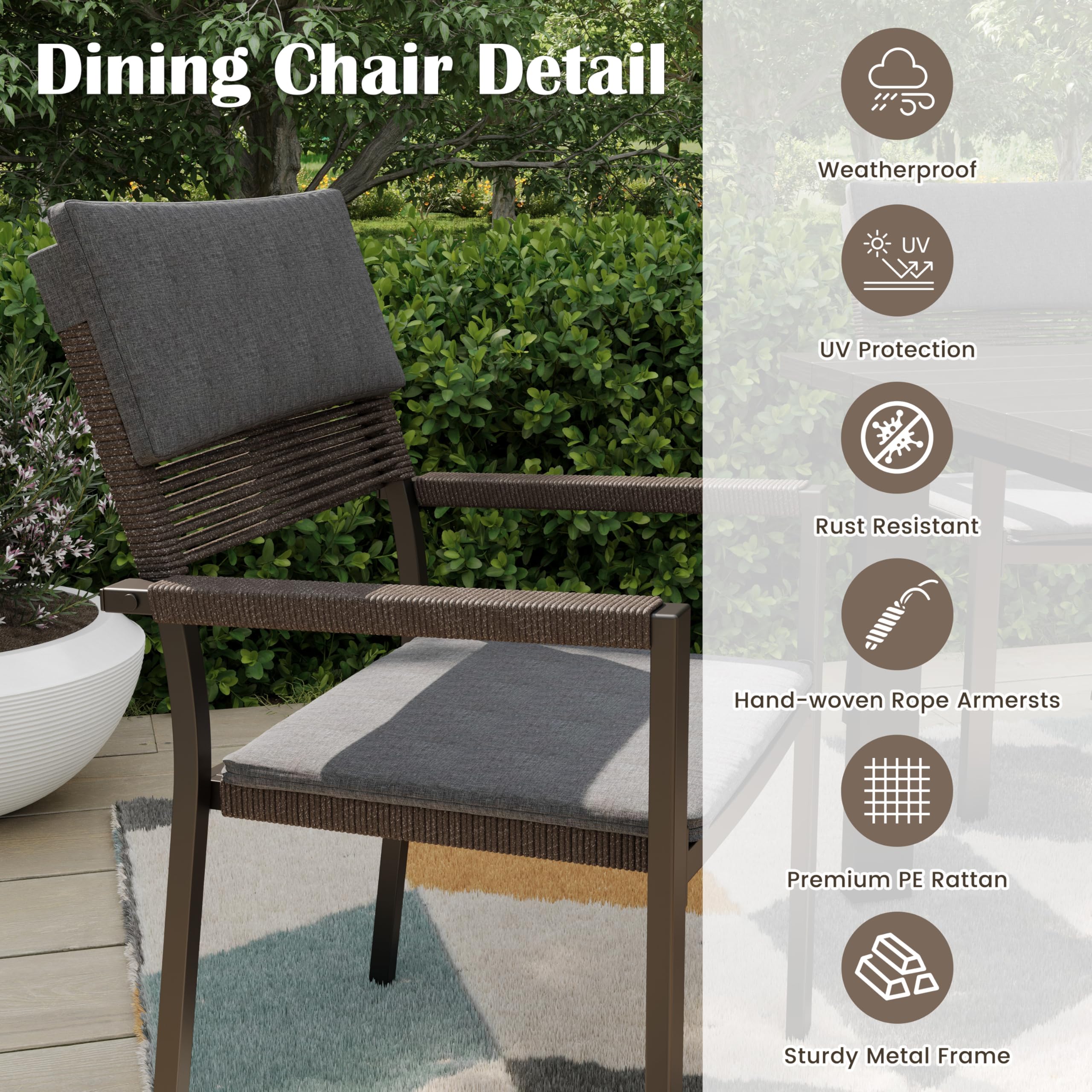 AURA OUTDOOR OIDCT-12-DG Patio-Dining-Sets - View #4