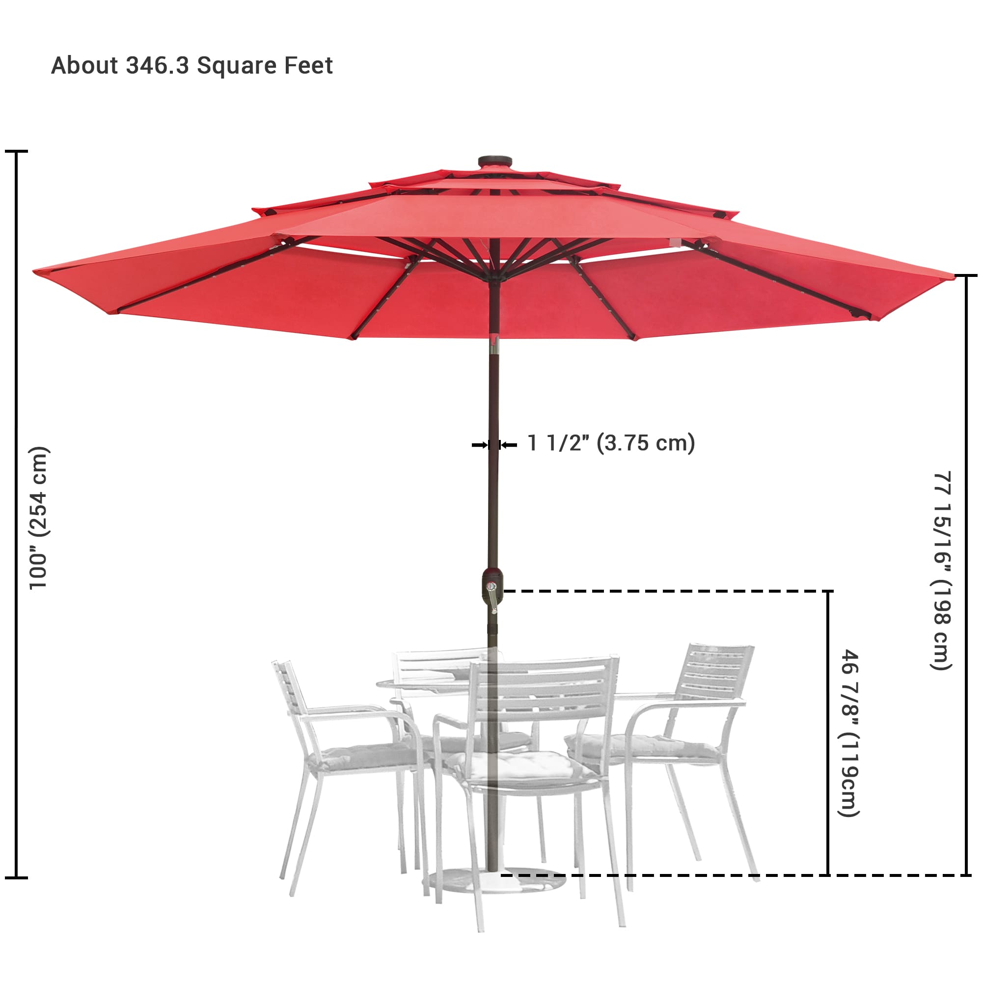 Yescom 07UMB043-3T11L-02-LO Umbrellas-2 - View #4
