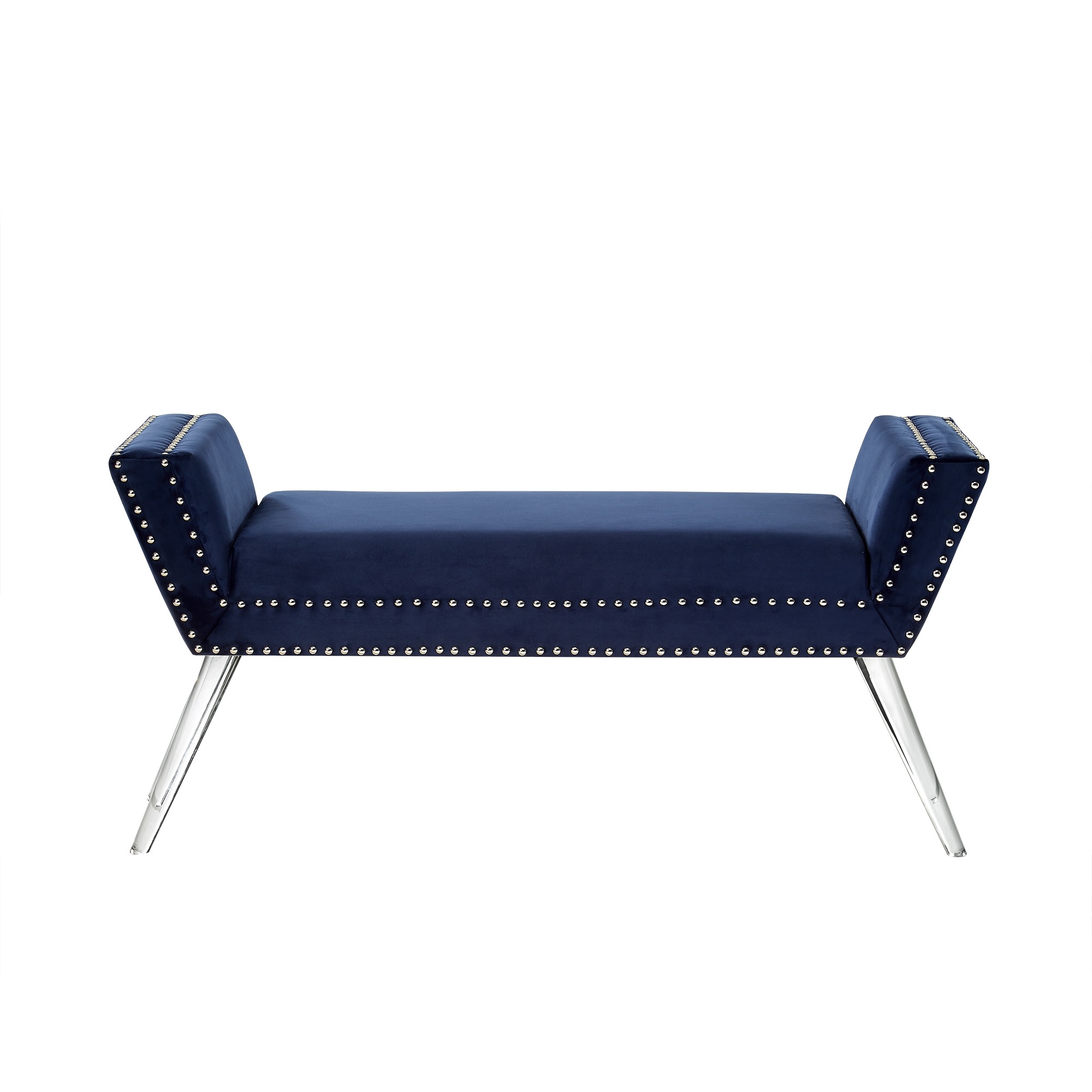 Inspired Home BN51-02NY-LS Lexi Modern Navy Accent Bench 45-in x 17-in x 22-in