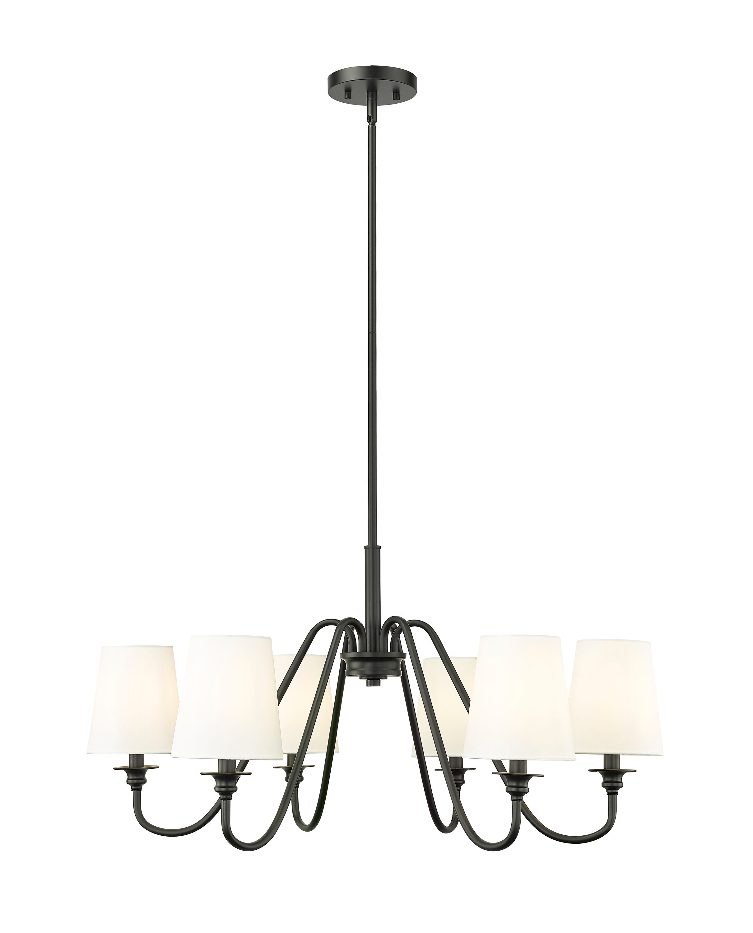 Z-Lite 7509-6-32MB Gianna 6 -Light Matte Black Transitional For Use in Bedrooms, Dining Rooms, Foyers, Kitchens, Living Rooms Chandelier