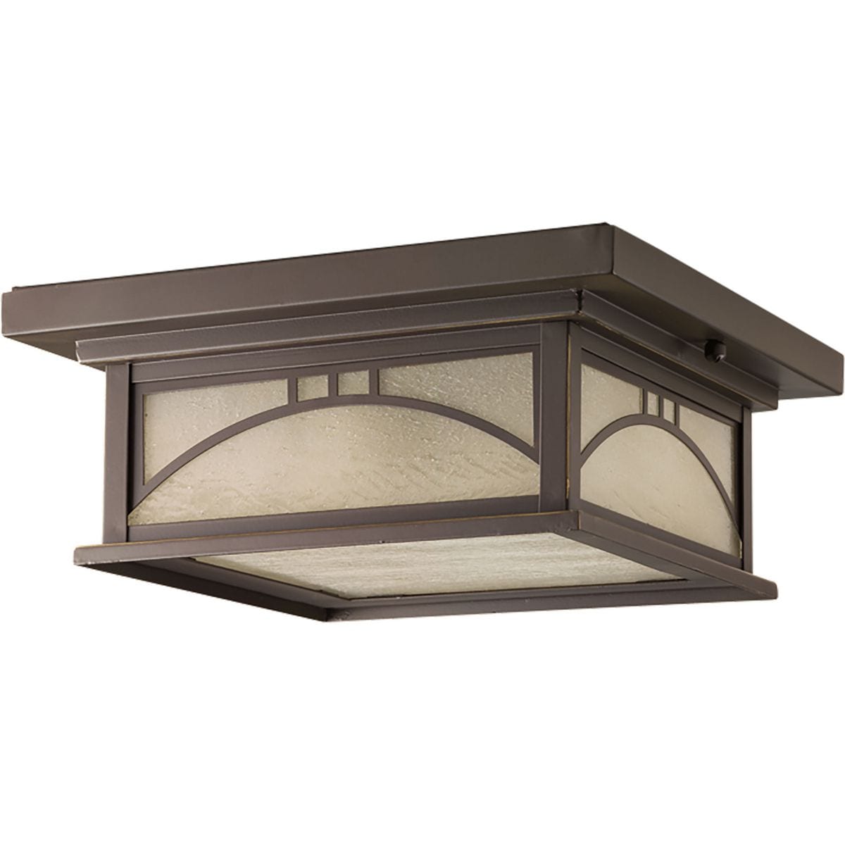 Antique Bronze 2-Light Geometric Flush Mount Ceiling Fixture
