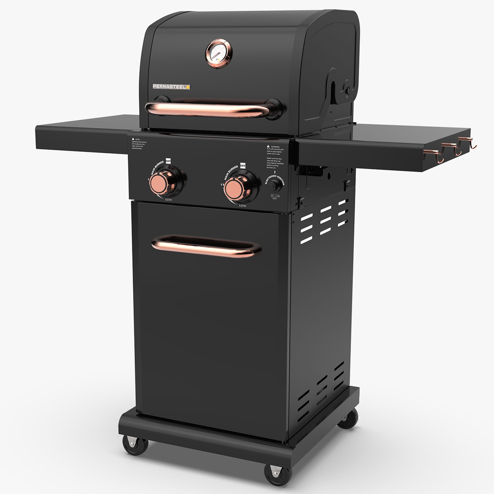 Permasteel PG-40201-BC Black with Copper Accent 2 -Burner Liquid Propane Gas Grill