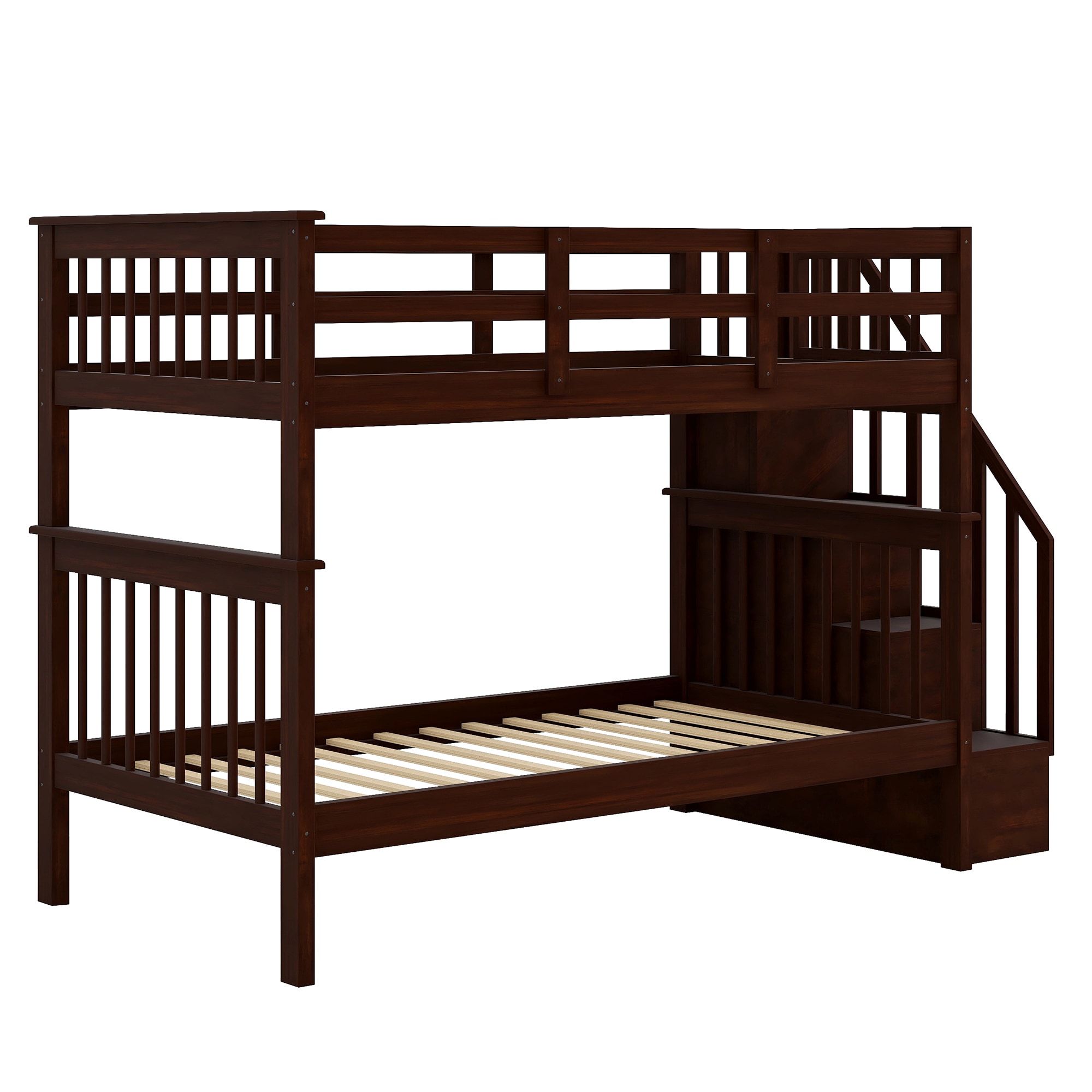 Qualler BLE000109P Espresso Twin over twin Bunk Bed