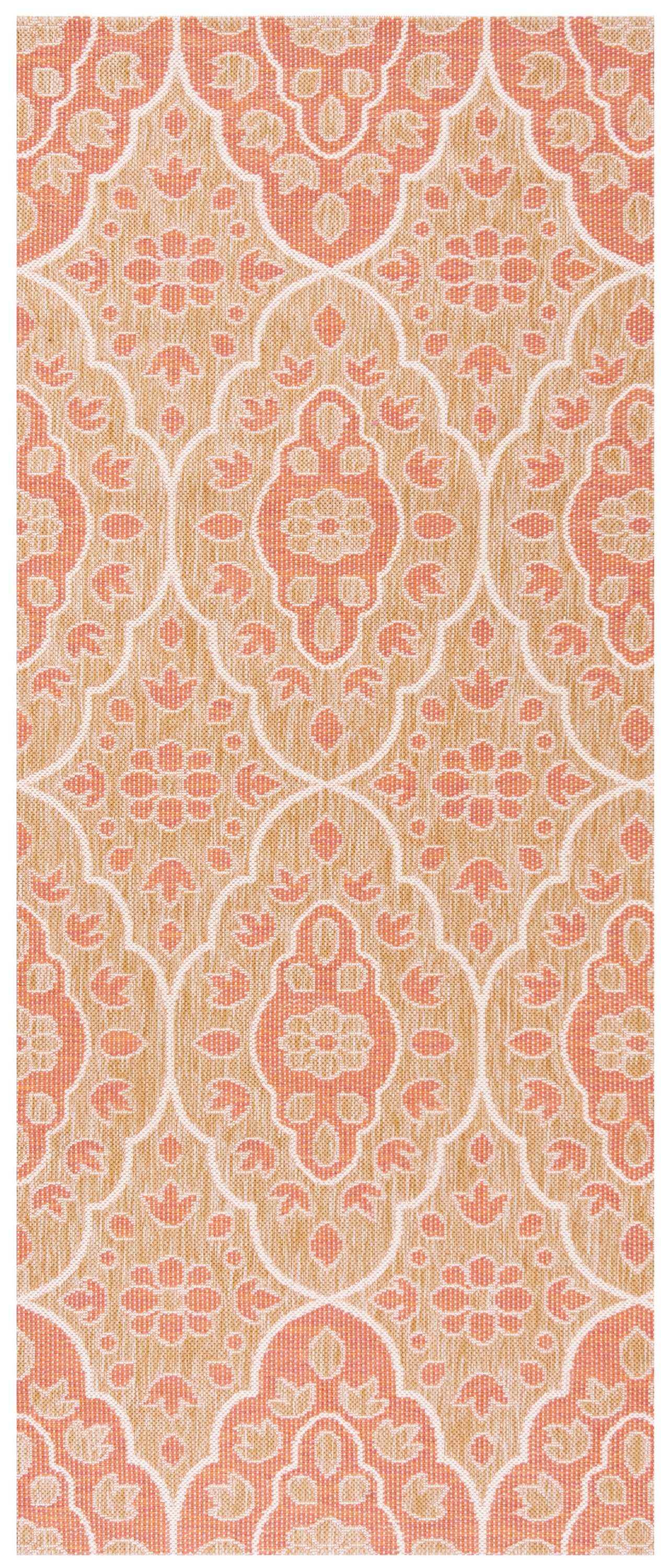 Martha Stewart MSR4115-39321-38 Tulip Medallion 3 x 8 (ft) Loomed Polypropylene Natural/Beige Rectangular Indoor Floral/Botanical Bohemian/Eclectic Runner rug
