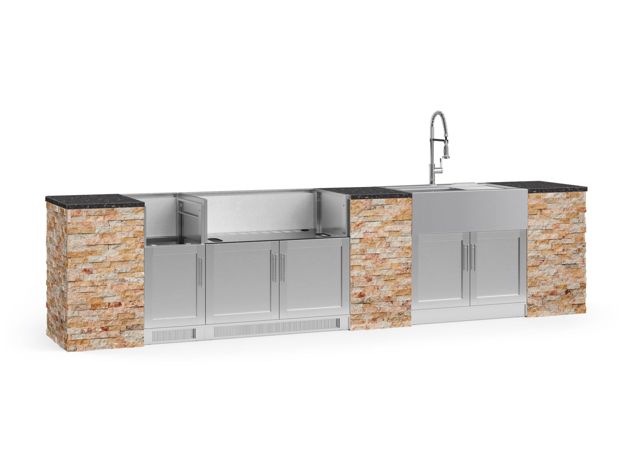NewAge Products 69318 Signature Series Stainless Steel 11 -Piece 149.16-in W x 25.5-in D x 58.64-in H Modular Outdoor Kitchen Set