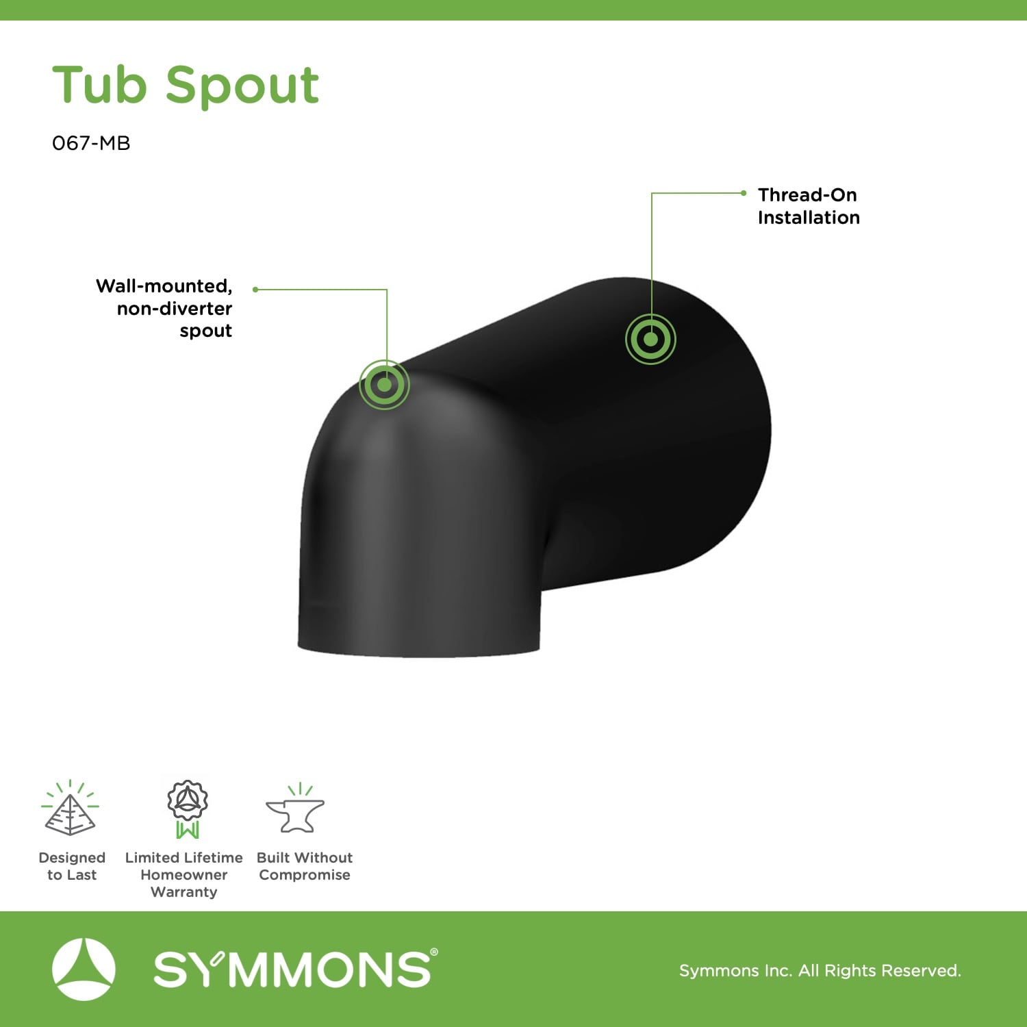 Symmons 067-MB Tub-Spout - View #3
