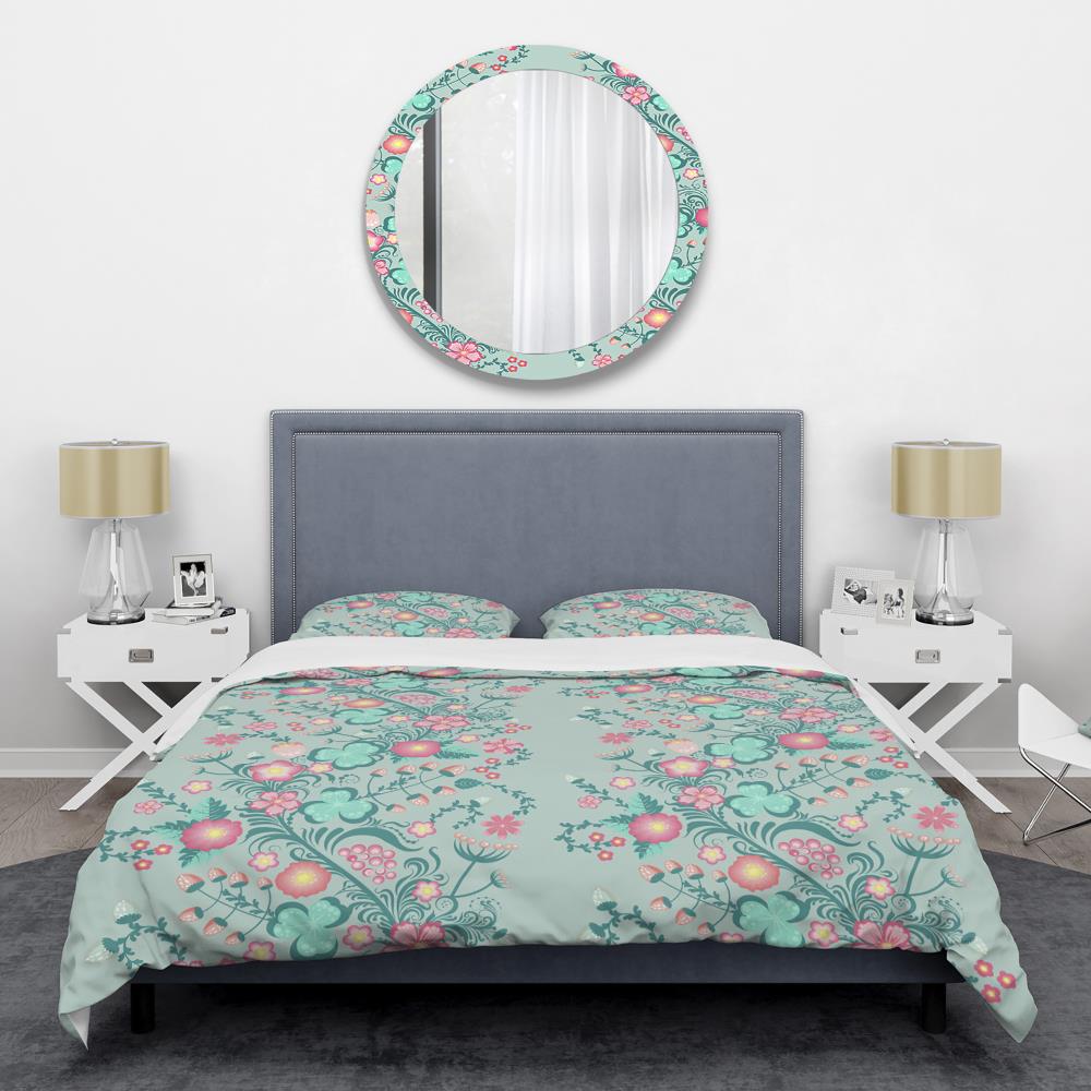 Designart BED24643-Q 3 -Piece Pink Queen Duvet cover Set
