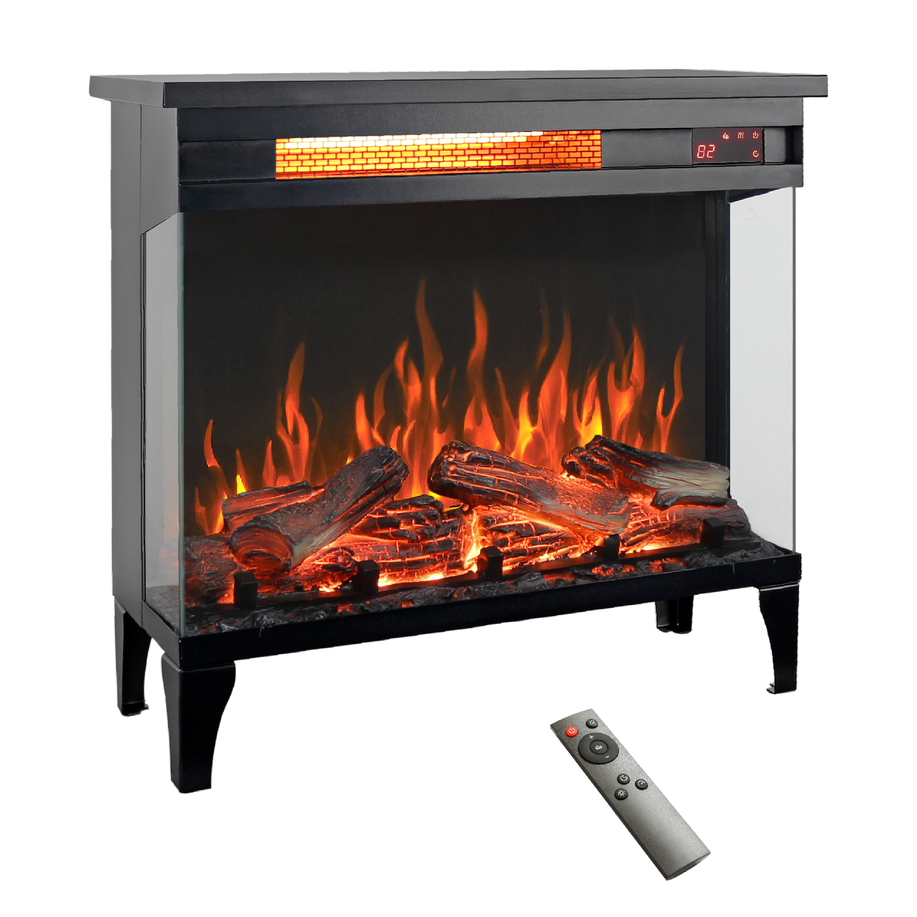 Clihome 23.9-in W Black LED Electric Fireplace CL-TV01-WH Sansujyuku sansujyuku.com