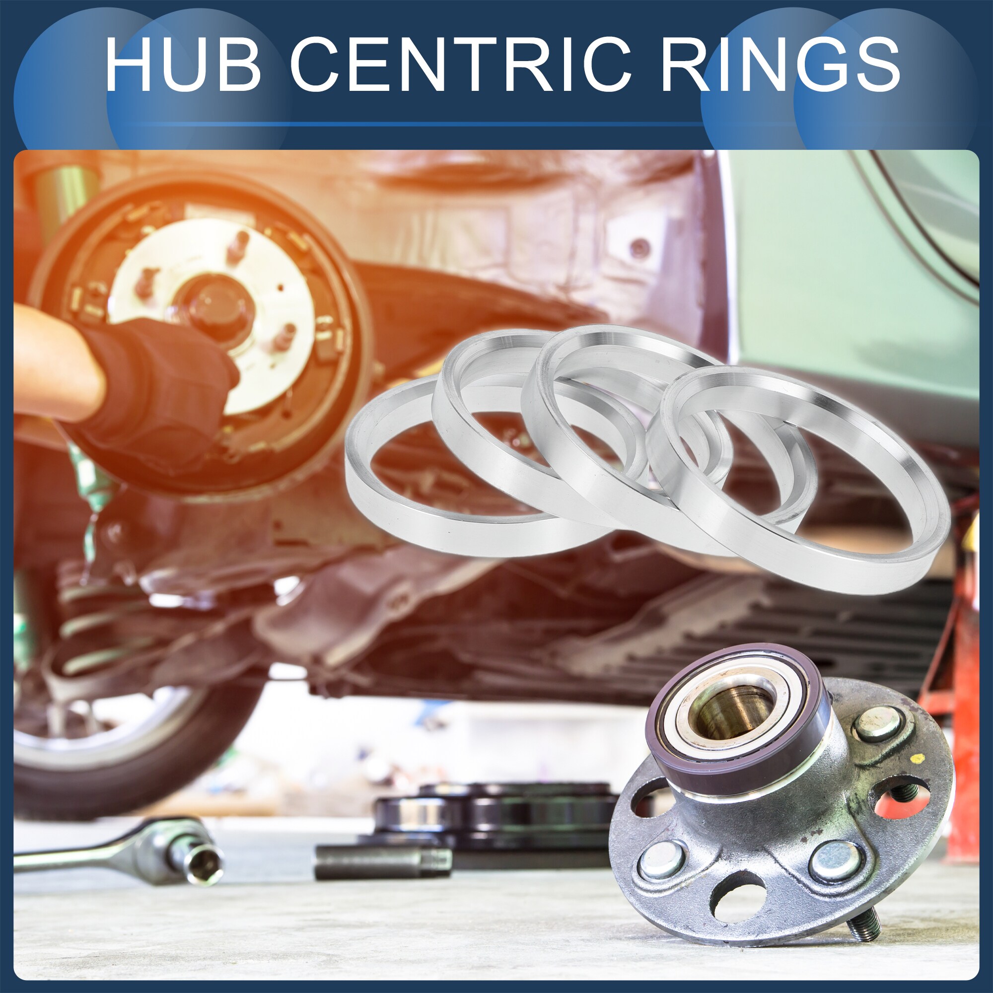 4-Pack Hub Centric Rings – 73.00mm Outer To 64.1mm Inner – Polycarbonate Black 3 thumbnail image
