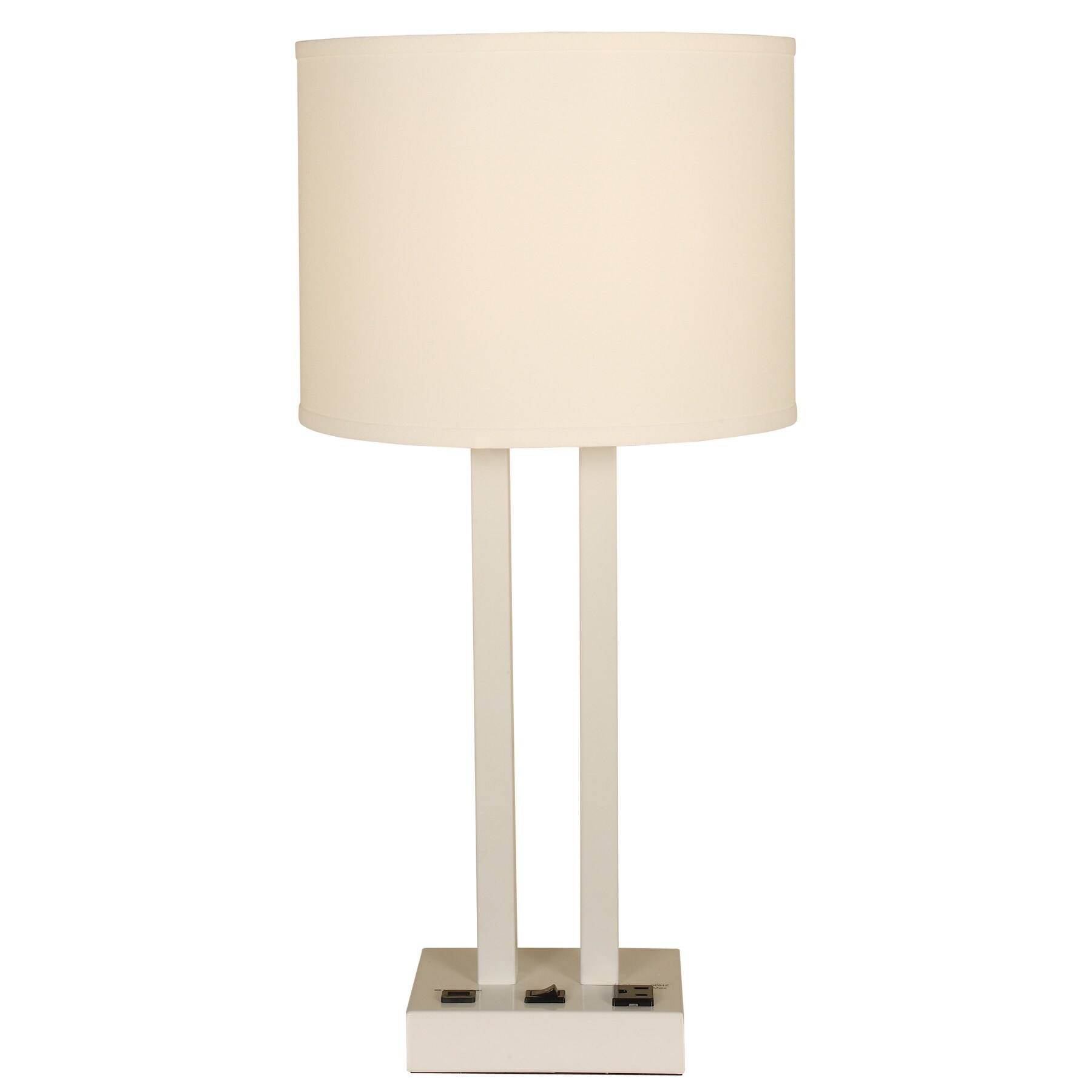  CT5382 29-in White On/Off switch Table Lamp with Fabric Shade