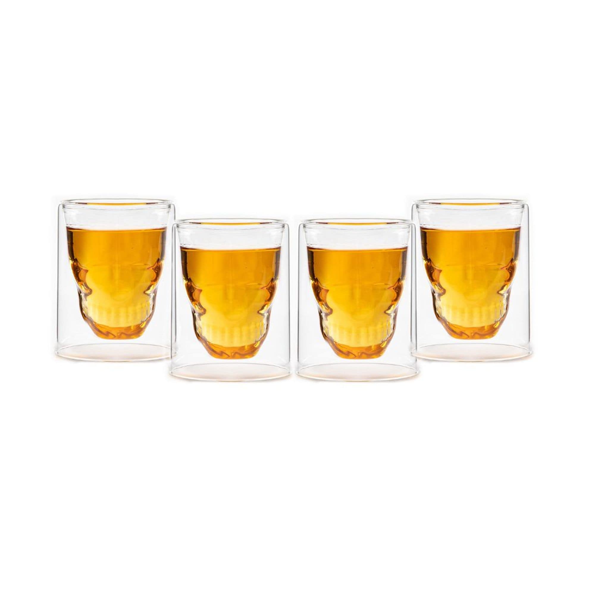 Lemonsoda  Old Fashioned Skull Glasses Set of 4 - (8.5 fl. oz)