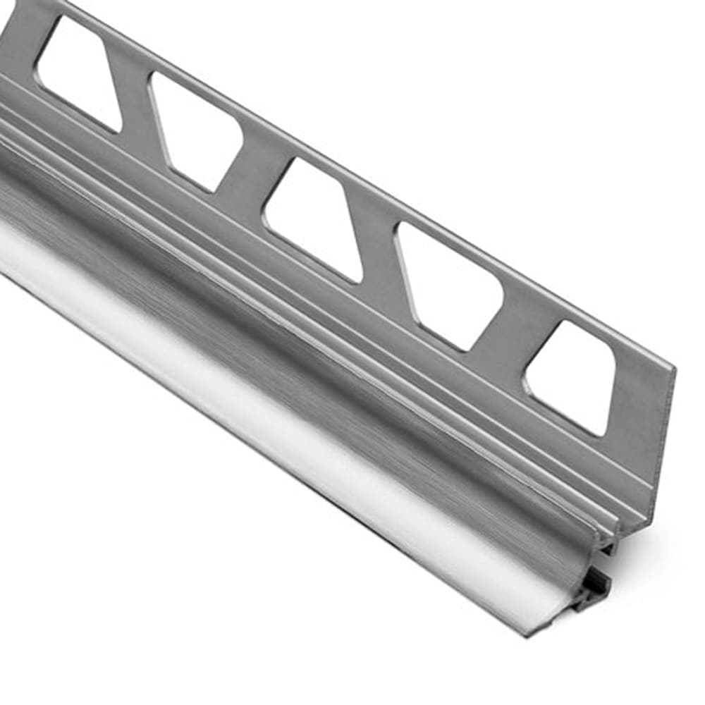 Schluter Systems AHKA80ACGB Dilex-AHKA 0.313-in W x 98.5-in L Brushed chrome anodized aluminum Aluminum Cove base Tile Edge Trim