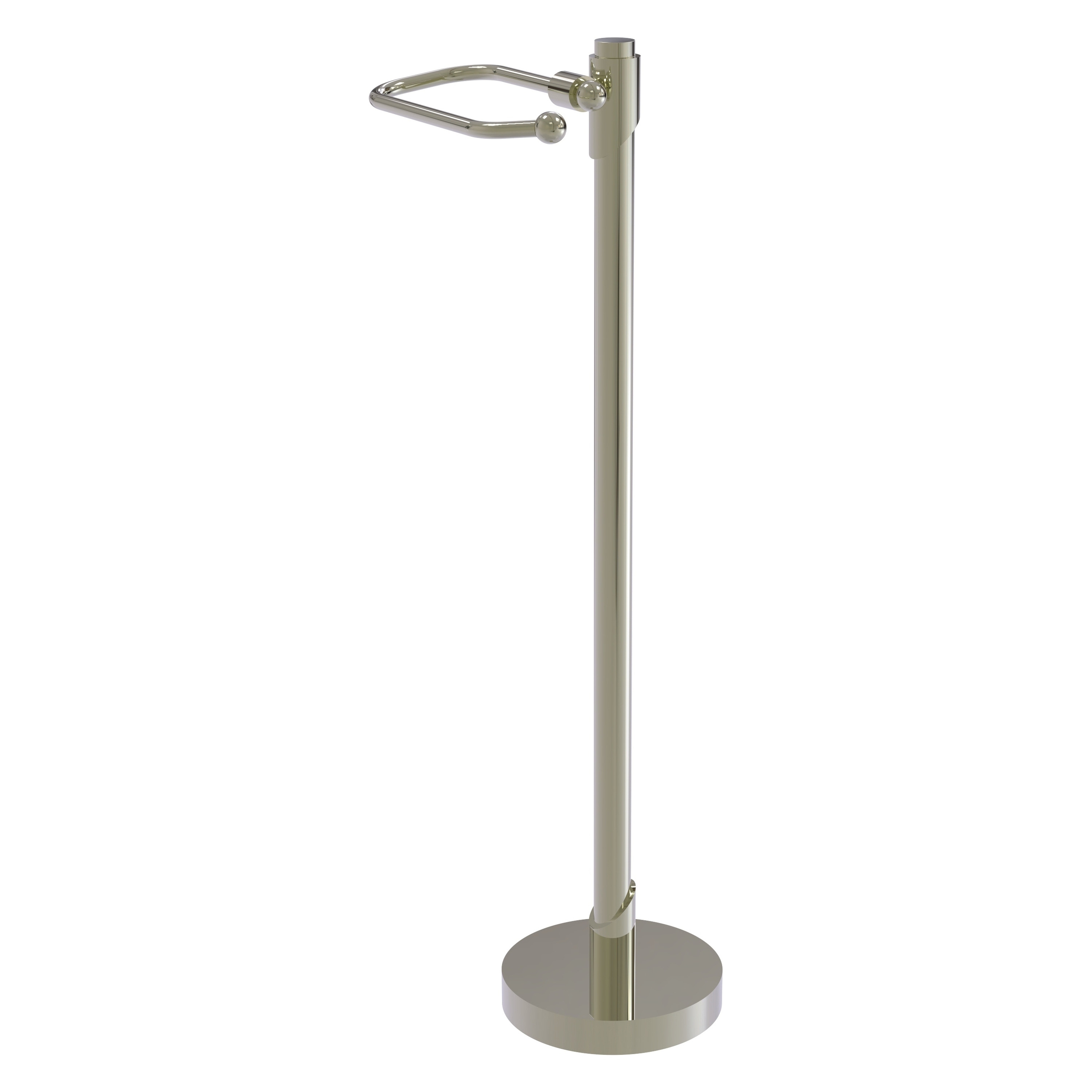 Allied Brass TR-27-PNI Tribecca Polished Nickel Freestanding Single post Toilet Paper Holder 1 -Rolls with Storage