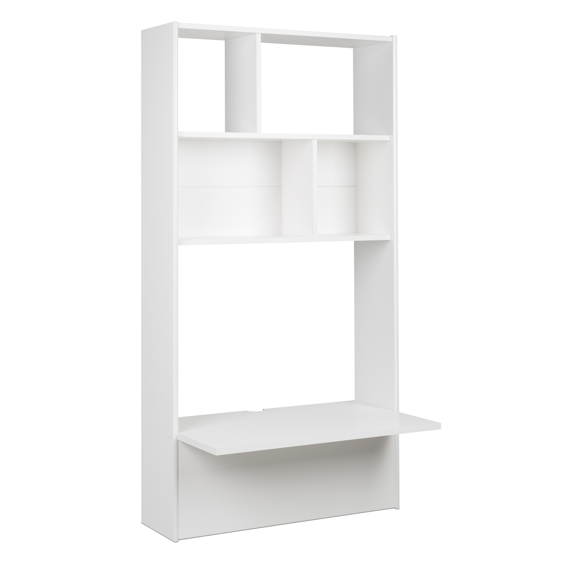 White Floating Desk with Storage