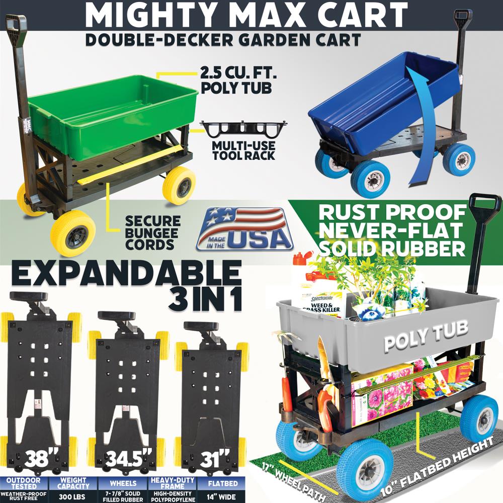 Mighty Max Cart 2.5-cu ft Plastic Folding Yard Cart at