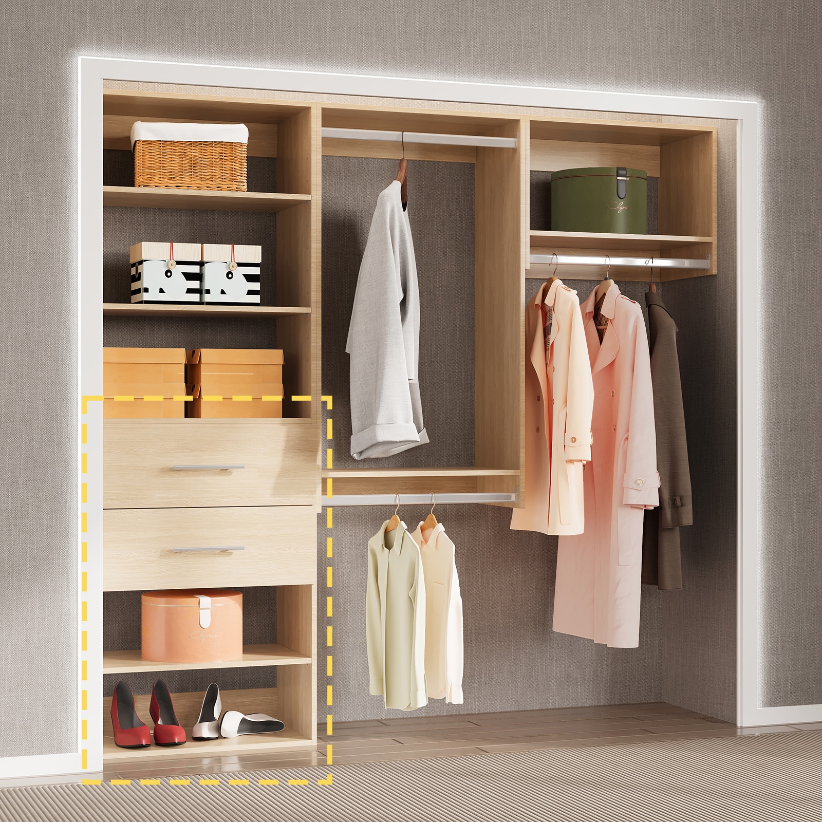 LOVMOR SF-Y-YMG05-20-N Wood-Closet-Shelves - View #5