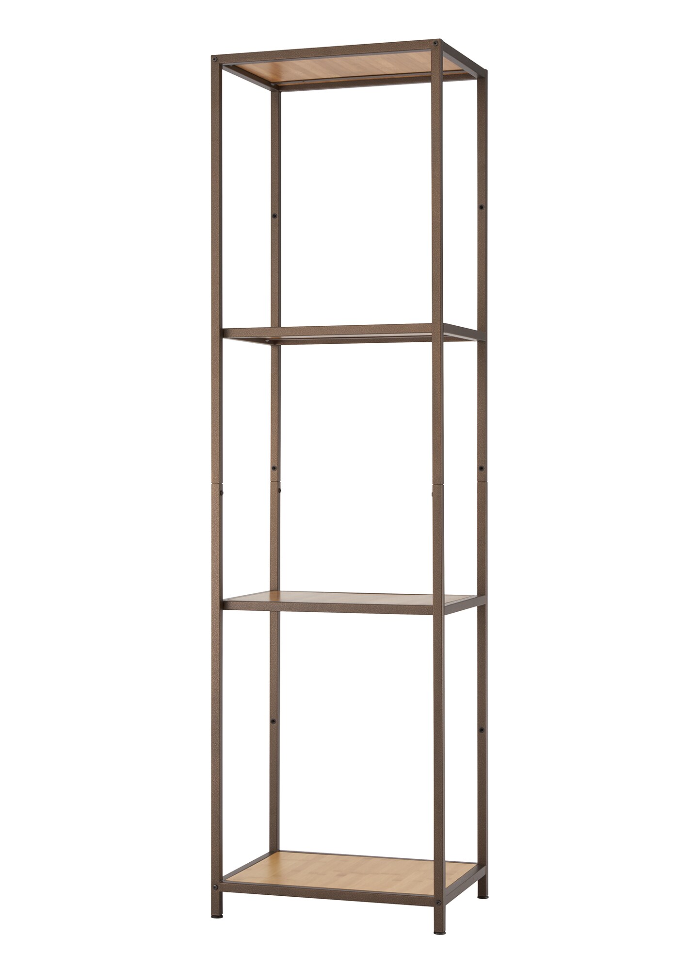 Wood and Metal Shelf - 4 Tier - Tall Narrow