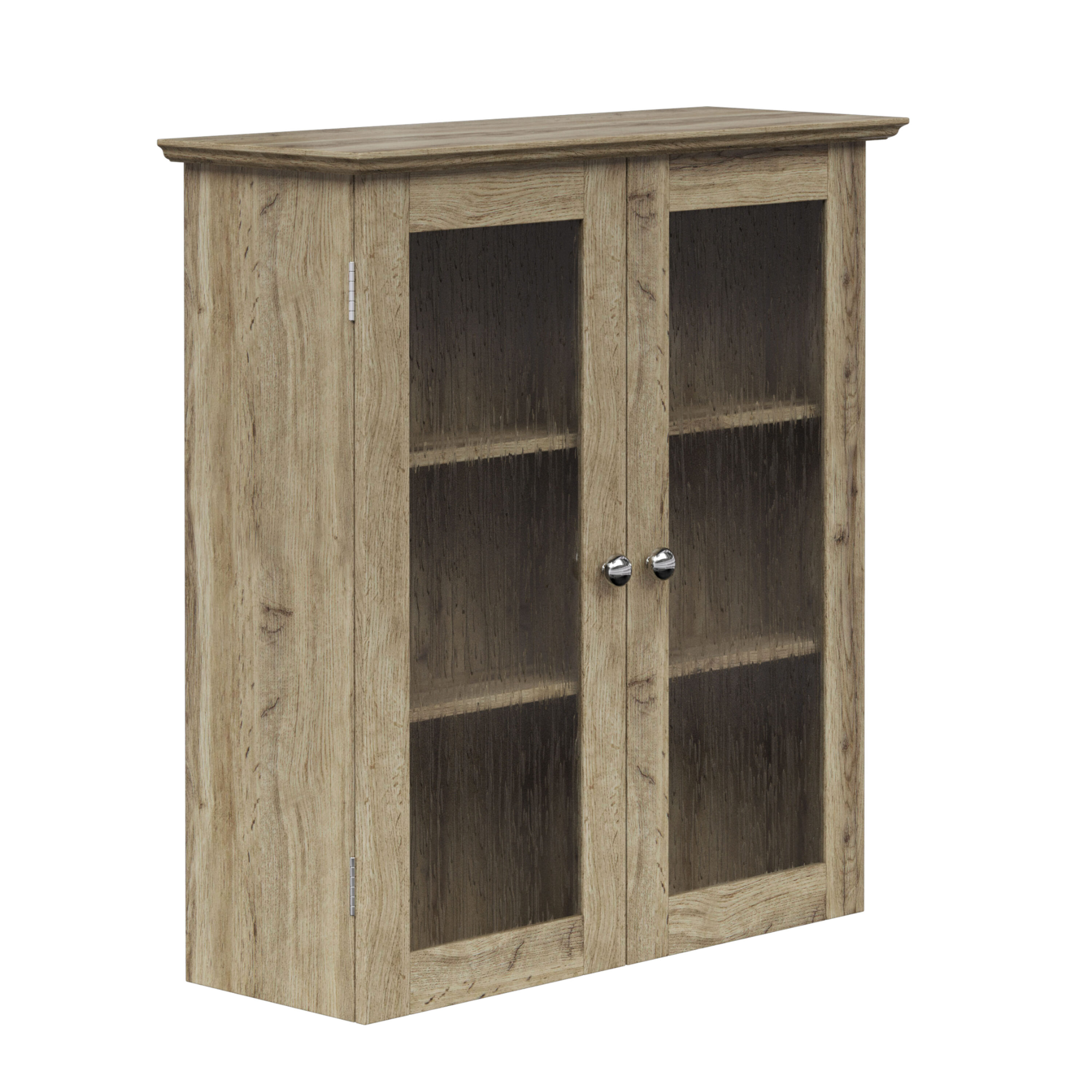 Connor Light Oak Two-Door Wall Cabinet with Adjustable Shelves