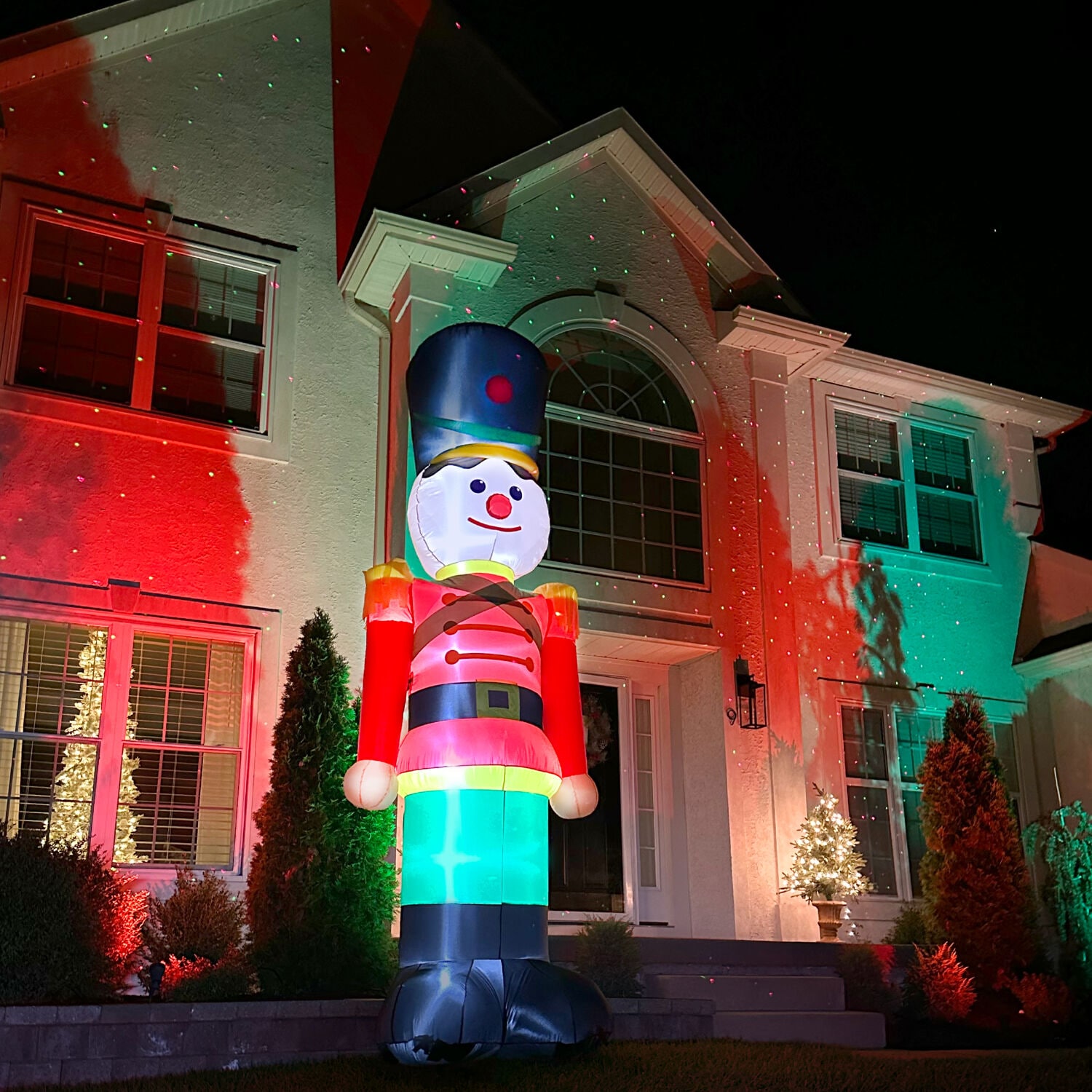 12-Foot Multicolor Polyester Pre-lit Nutcracker Christmas Inflatable