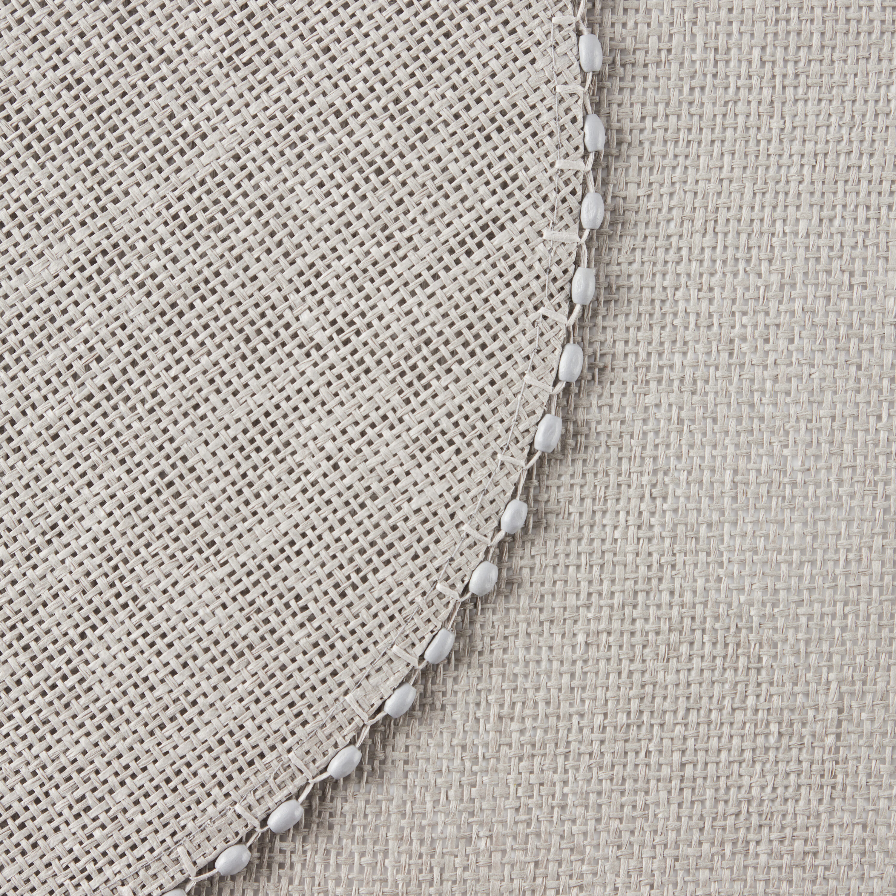 Gray Woven Water Resistant Round Paper Placemats Set of Six