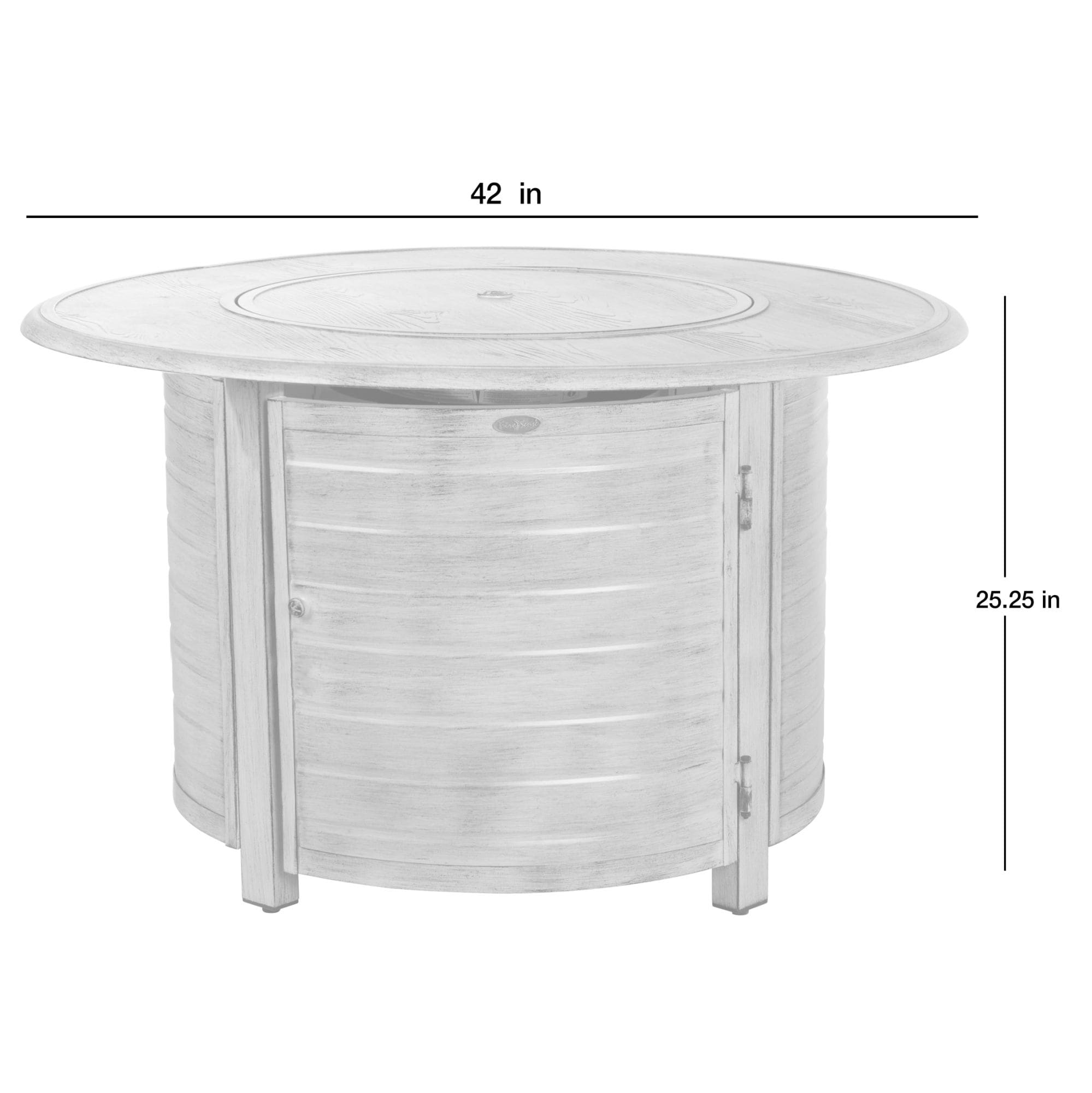 Thatcher Driftwood Aluminum Round Gas Fire Pit Table