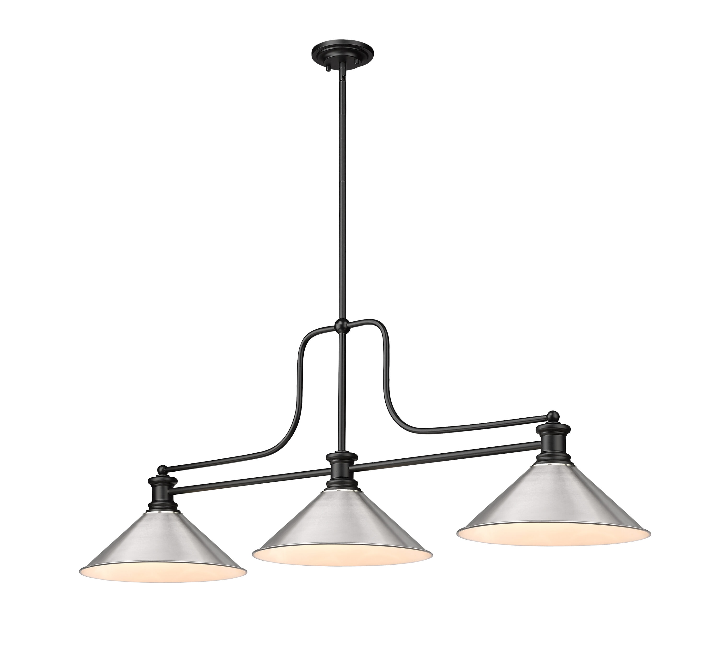 Z-Lite 725-3MB-BN15 Melange Matte Black Halogen Medium base (E-26) Pool Table Lighting