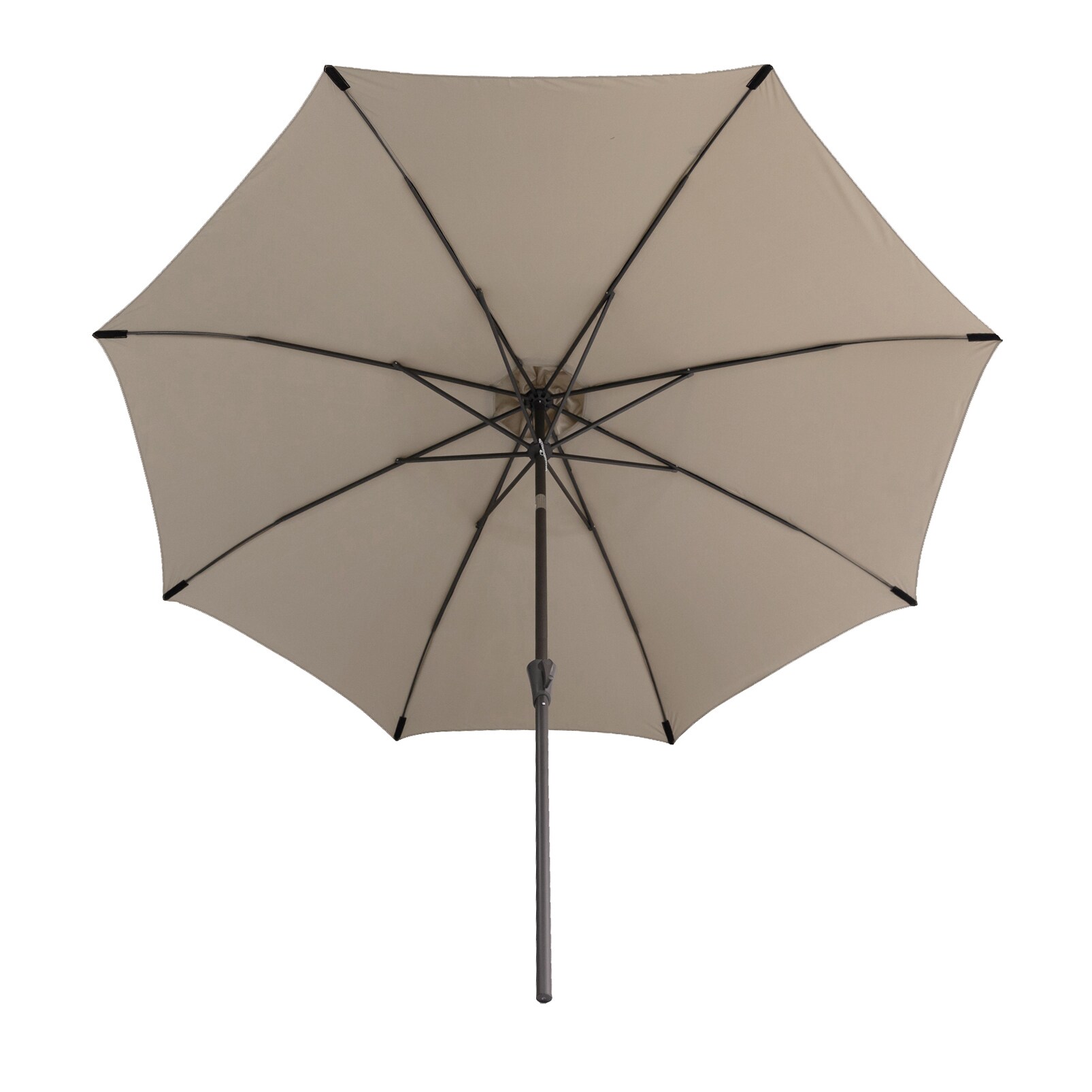 FLAME&SHADE 10.83-ft Taupe Push-button Tilt Market Patio Umbrella in ...