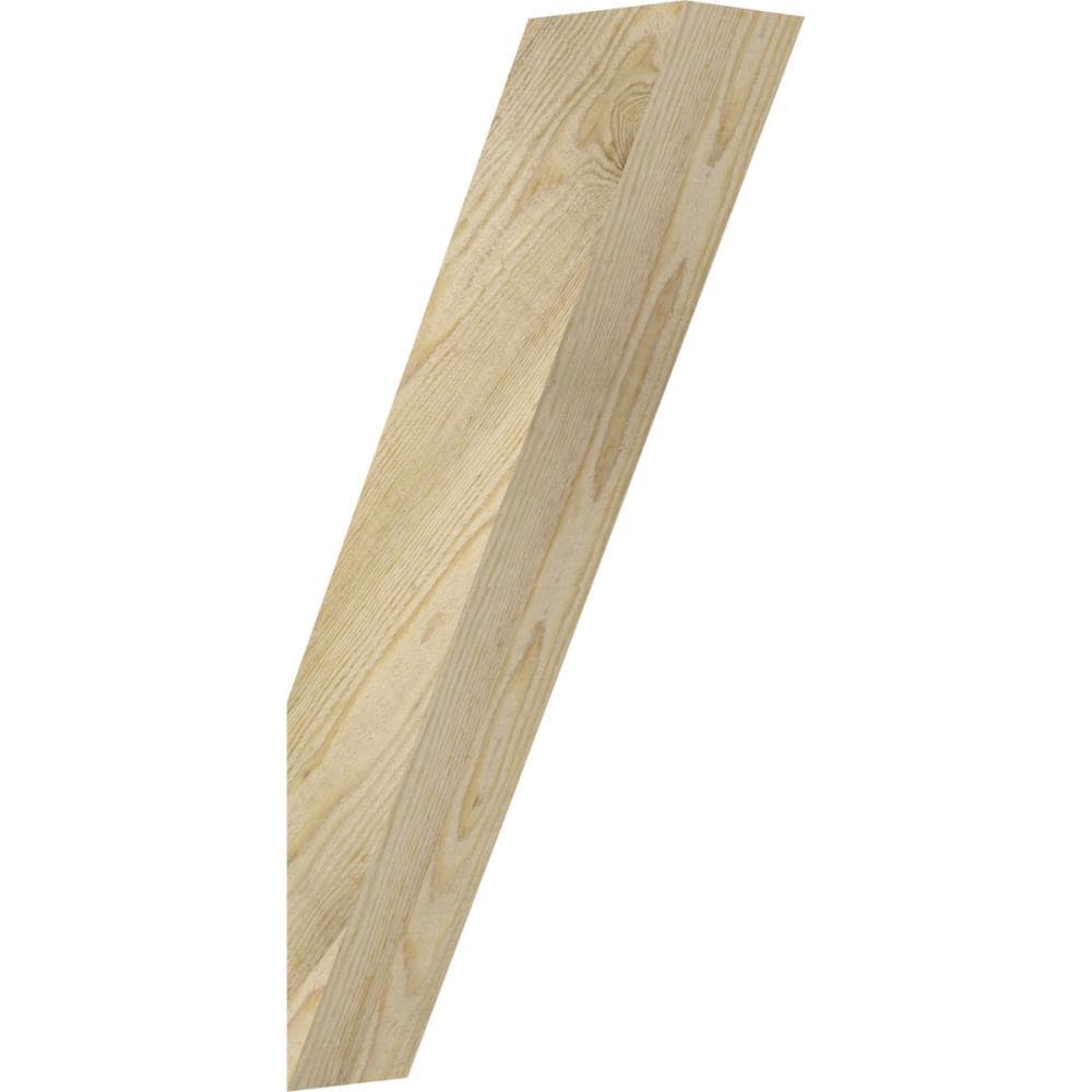 Ekena Millwork BRC04X12X24TRA00RDF 4-in x 12-in x 24-in Douglas Fir Unfinished Wood Traditional Rough Sawn Knee Brace