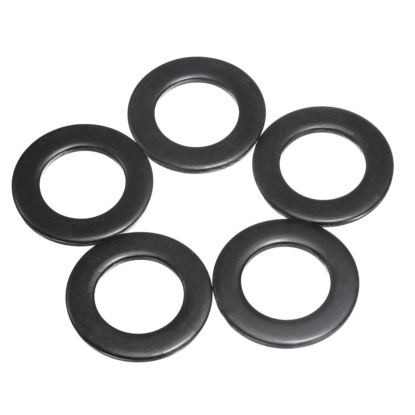 Unique Bargains 5pcs M22 Stainless Steel Flat Washers 23mm ID x 39mm OD x 3mm Thick Black Zinc Plated Metal Washers for Screws and Bolts