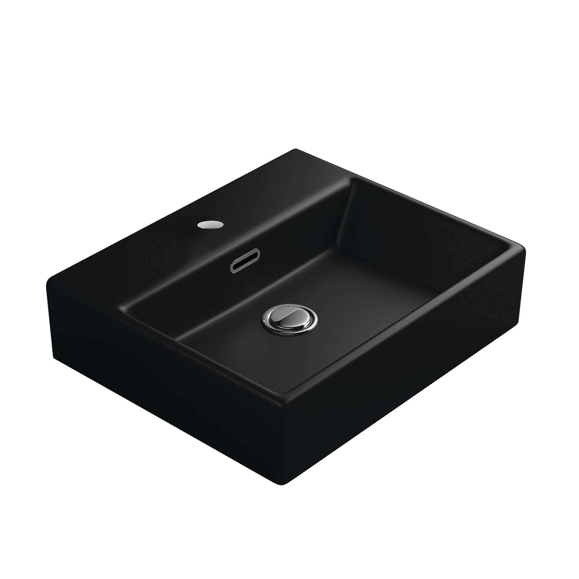 WS Bath Collections QUATTRO 50.01 BM Quattro Ceramic Wall-mount Rectangular Modern Ceramic white Bathroom Sink ( 19.5-Inches x 16.5-Inches )